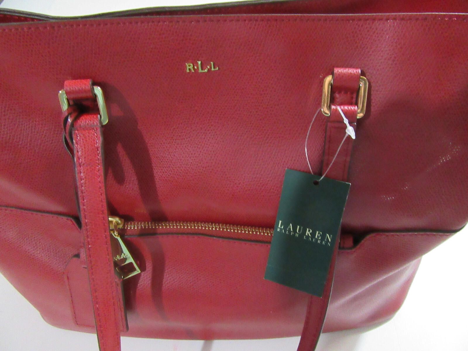 Lauren Ralph Lauren Lauren Ralph Lauren Whitby Leather Pocket Tote Purse Handbag Size ONE SIZE - 3 Thumbnail