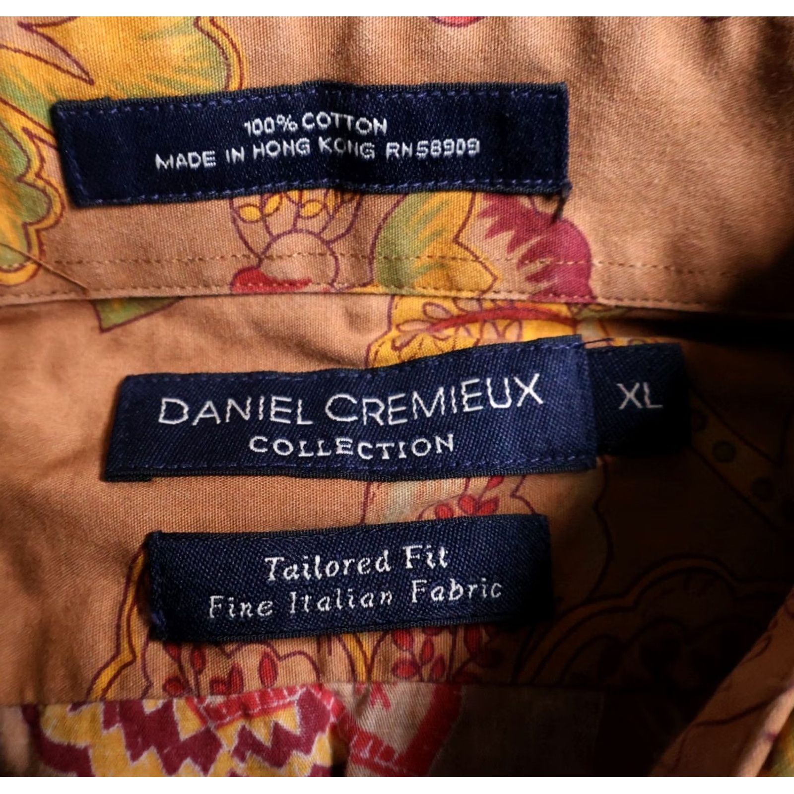 Cremieux Daniel Cremieux Shirt Men's XL Brown Red Paisley Pattern Long Sleeve Button-Up Collar Vintage? No Size US XL / EU 56 / 4 - 3 Thumbnail