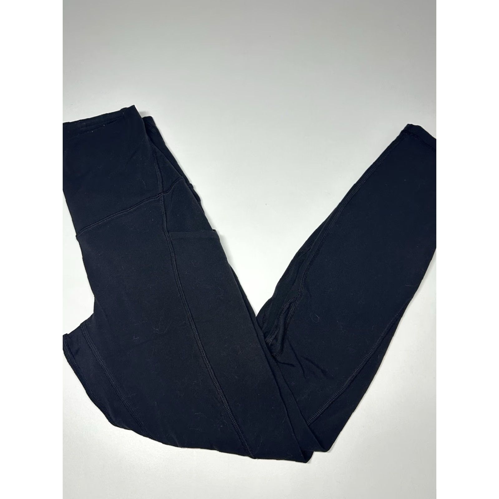 Lululemon Lululemon Power Thru Black High-Rise Leggings Side Pockets Size 2 Womens Athletic Compression Pull On Size 26" / US 2 / IT 38 - 2 Thumbnail