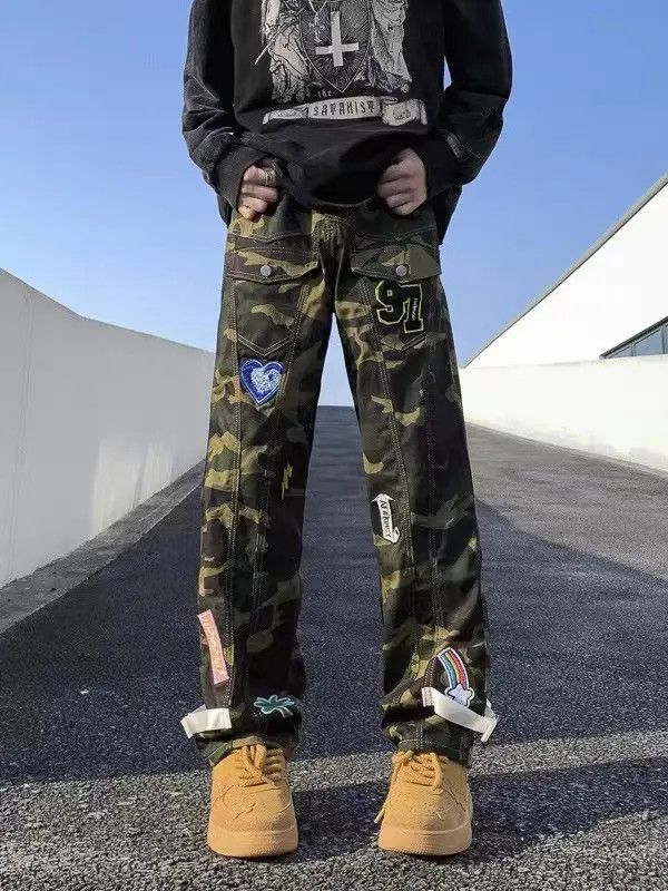 VIBE Retro West Coast niche design patch camouflage jeans Size US 32 / EU 48 - 1 Thumbnail