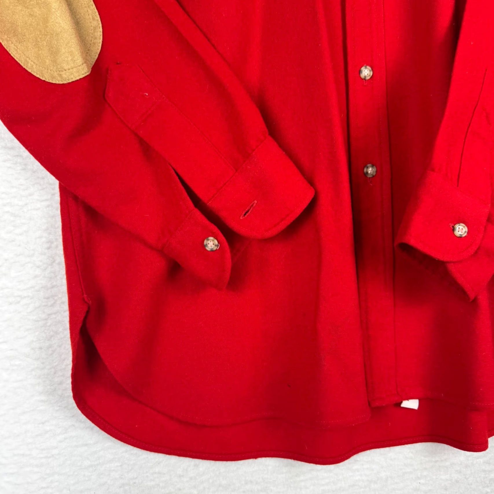 Pendleton VINTAGE Pendleton XL Red Wool Long Sleeve Button Up Elbow Patch Shirt Men Administrative? Size US XL / EU 56 / 4 - 2 Thumbnail