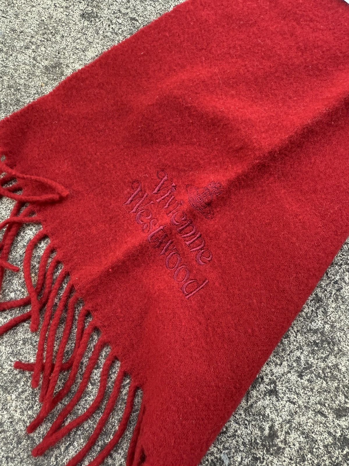 Vivienne Westwood Vivienne Westwood Logo Wool Red Scarf Size ONE SIZE - 4 Thumbnail