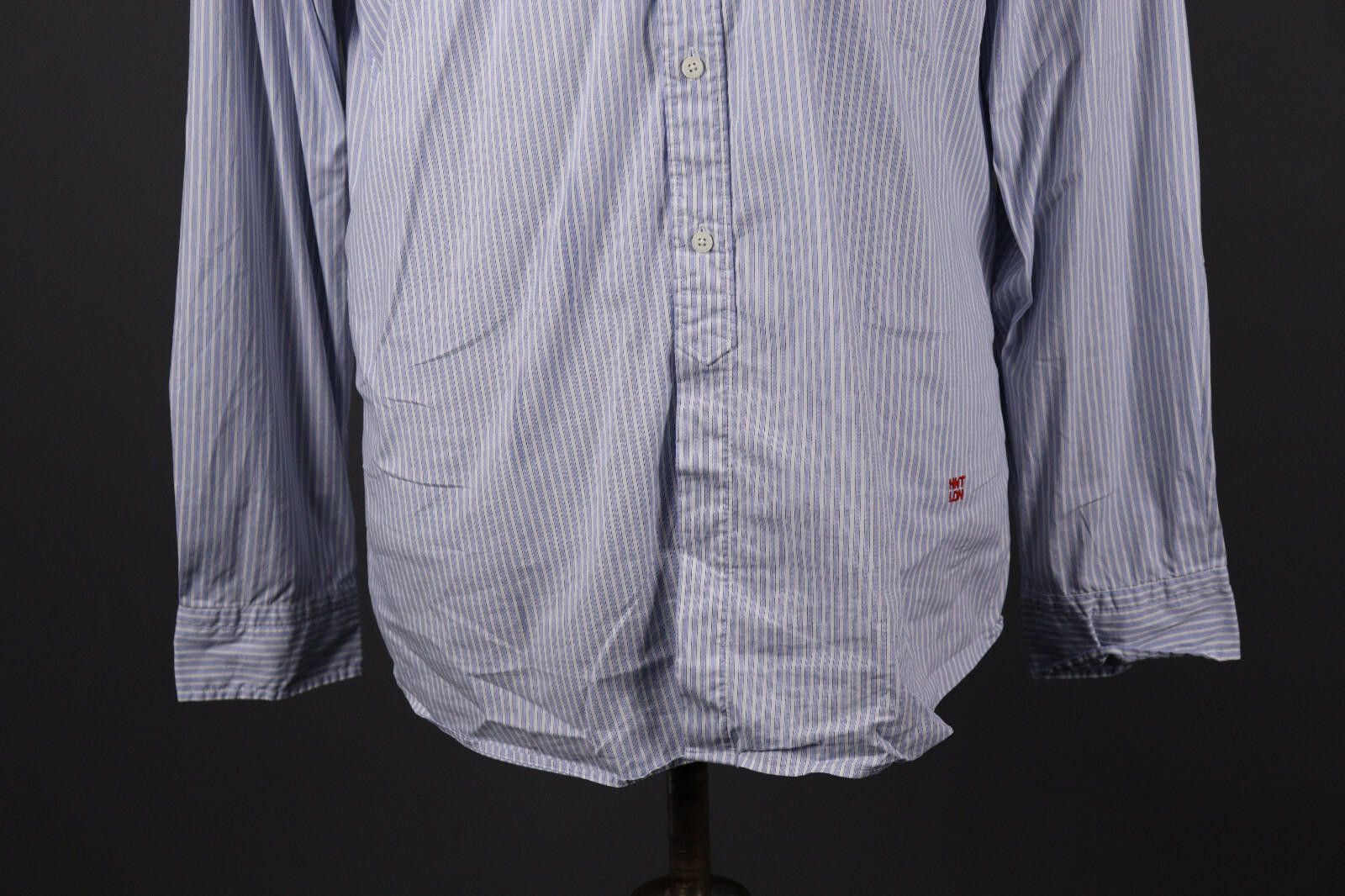 Designer Hackett London Slim Fit Blue Long Sleeve Shirt Size XL Size US XL / EU 56 / 4 - 3 Thumbnail
