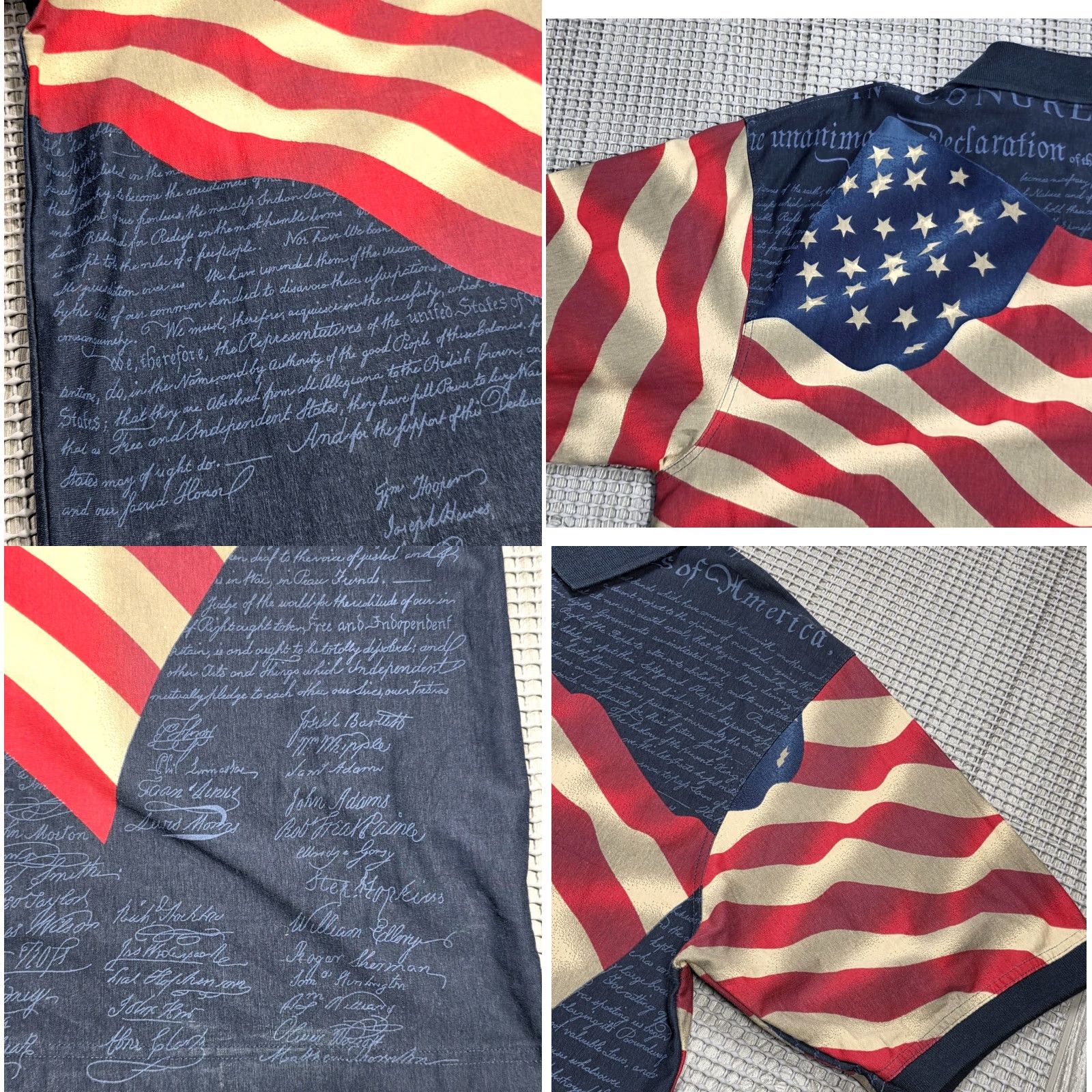 Cotton Traders Cotton Traders Sport Polo Shirt Men L Red White Blue Allover American Patriotic 4th of July Flag Casual Polo Shirt Men L to 4th of July Mens Size US L / EU 52-54 / 3 - 8 Thumbnail