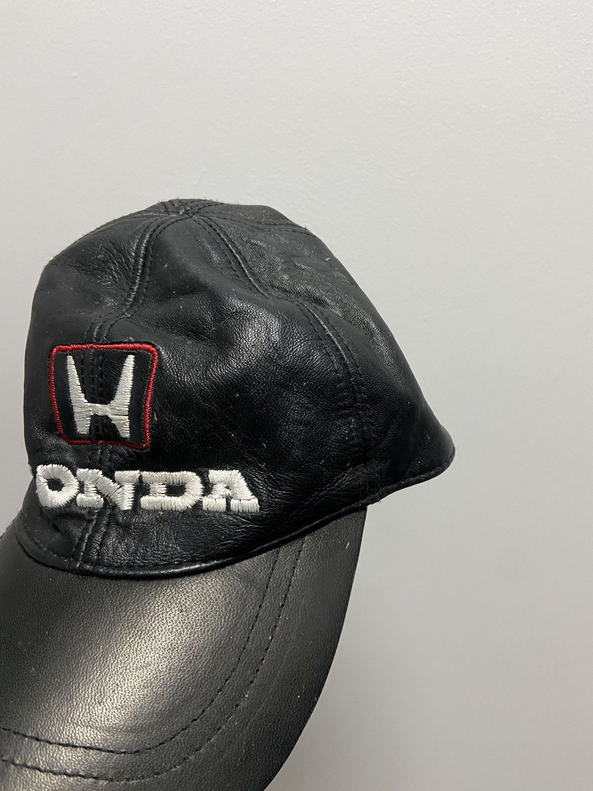 Honda × Vintage Honda leather Cap Vintage Racing big logo Size ONE SIZE - 7 Thumbnail