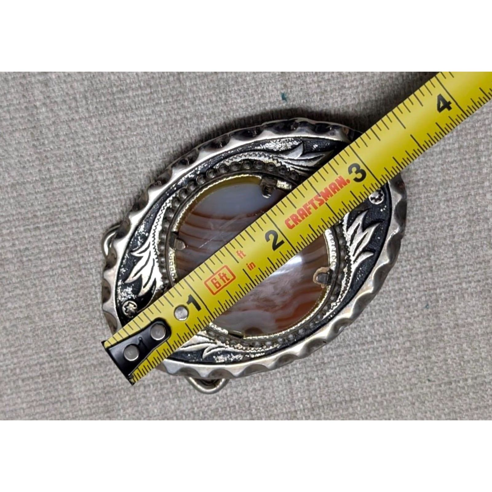 Vintage VINTAGE AGATE belt buckle Men Belt Buckle Western Cowboy Orange 70s pattern Mens Size ONE SIZE - 5 Thumbnail