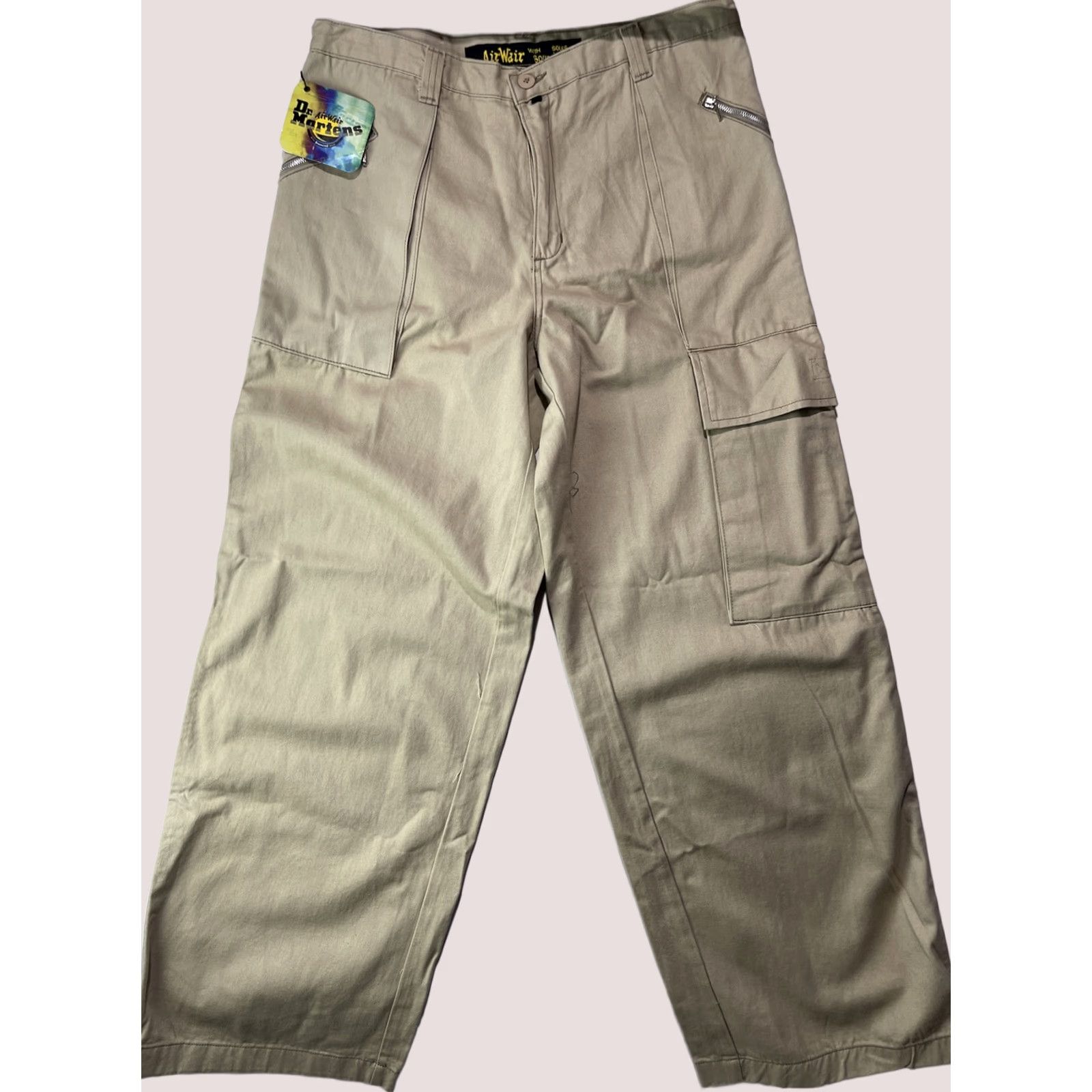 Dr. Martens VINTAGE Dr Martens Cargo Pants Mens 36x34 Beige Baggy AirWair Cargo Pants Mens Beige 80s 90s Army City Mens Size US 36 / EU 52 - 1 Thumbnail