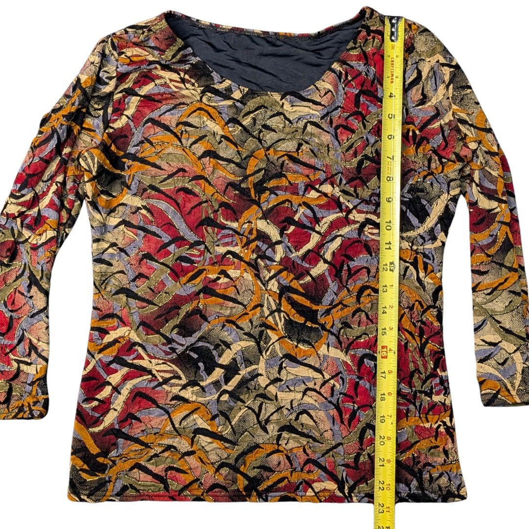 Vintage Vintage Y2K Fitted 3/4 Sleeve Blouse | Women's M | G Wheels Size M / US 6-8 / IT 42-44 - 6 Thumbnail