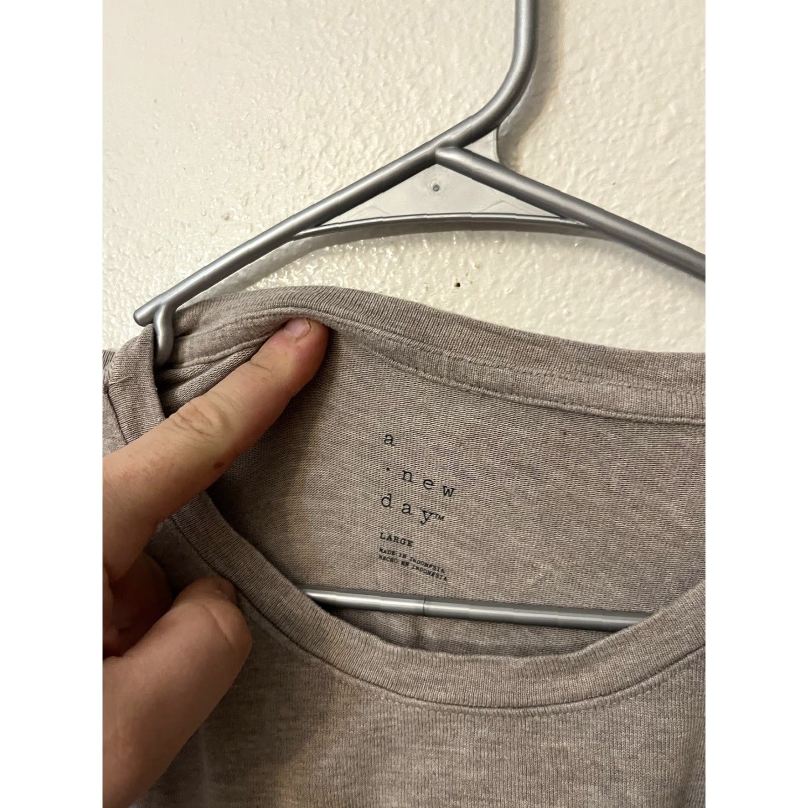 Vintage A New Day Womens T Shirt Gray Solid Long Sleeve Crew Neck Size L VenTS Size L / US 10 / IT 46 - 2 Thumbnail