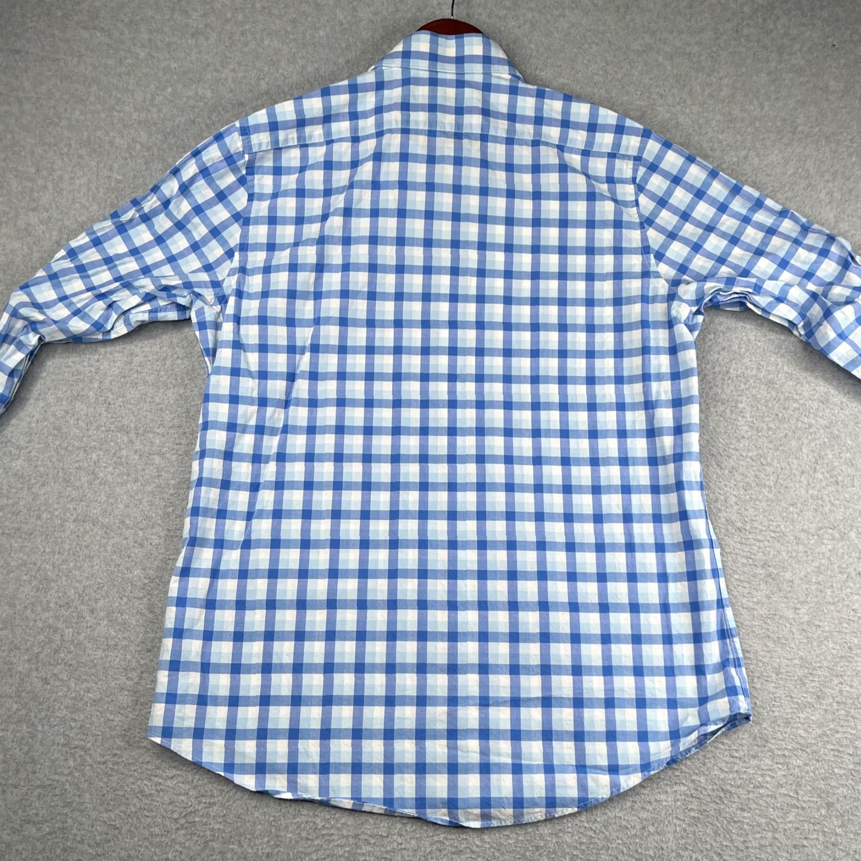 Express Express Shirt Mens M Blue Plaid Long Sleeve Button-Up Casual Preppy Modern Col­lar Button-Through Cotton Woven Size US M / EU 48-50 / 2 - 5 Thumbnail