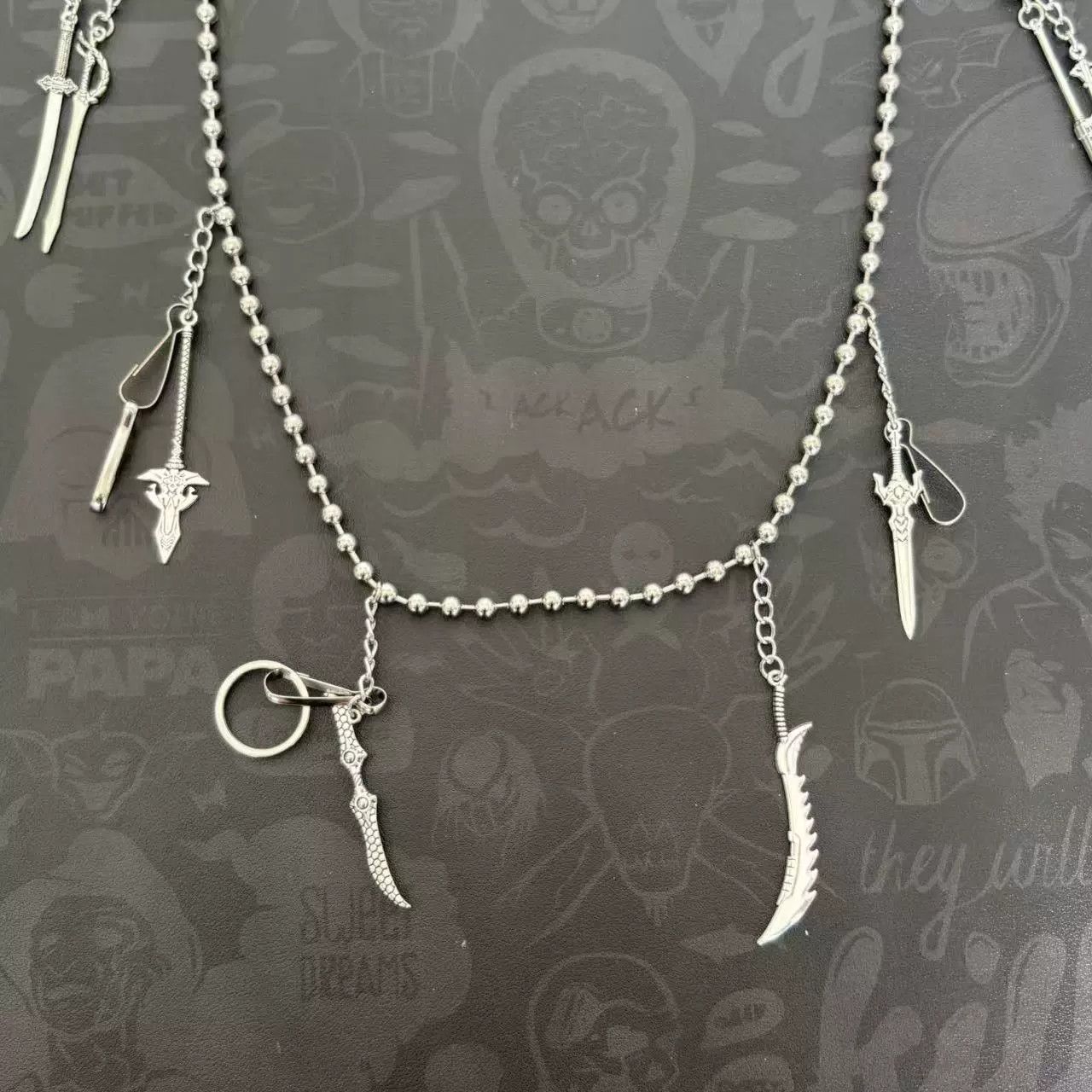 Vintage Retro hip-hop punk style jeans waist chain Size ONE SIZE - 3 Thumbnail