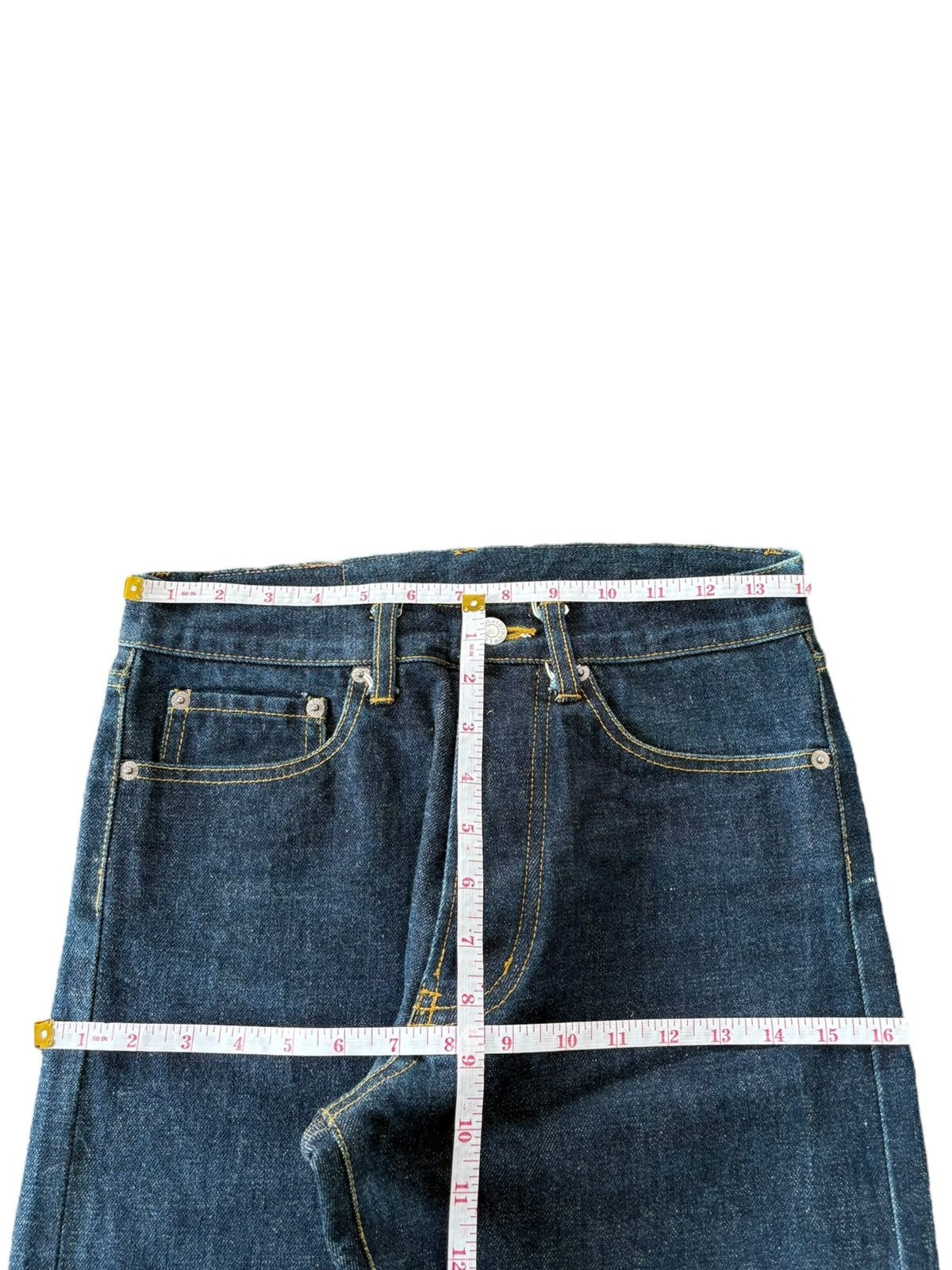 Evisu Vintqge Japanese Guiding Light Raw Denim Loose Selvedge Jean Size US 28 / EU 44 - 6 Thumbnail