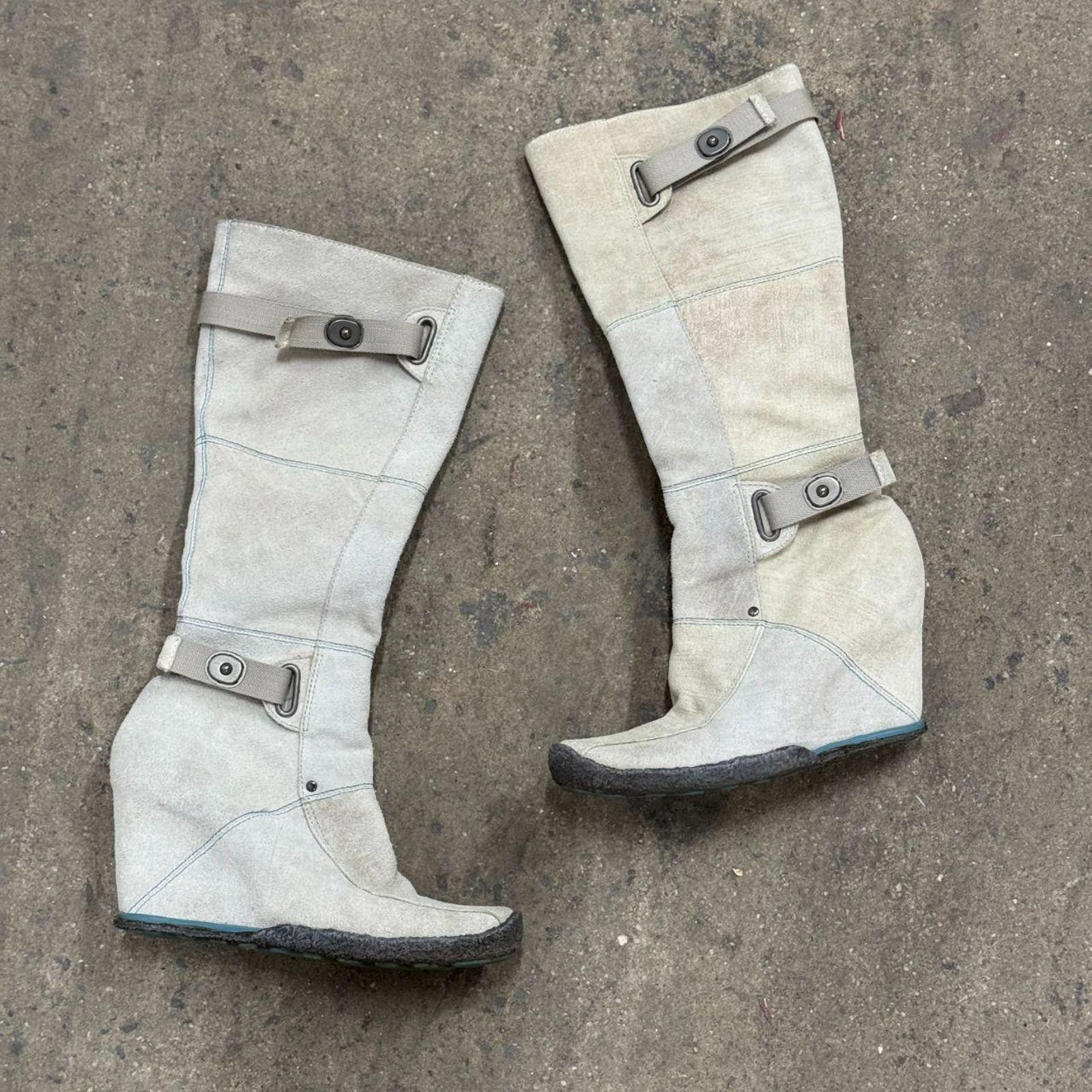 Diesel Rare Vintage Diesel Y2K Suede Wedge Boots Archival Grunge Size US 7 / IT 37 - 1 Thumbnail