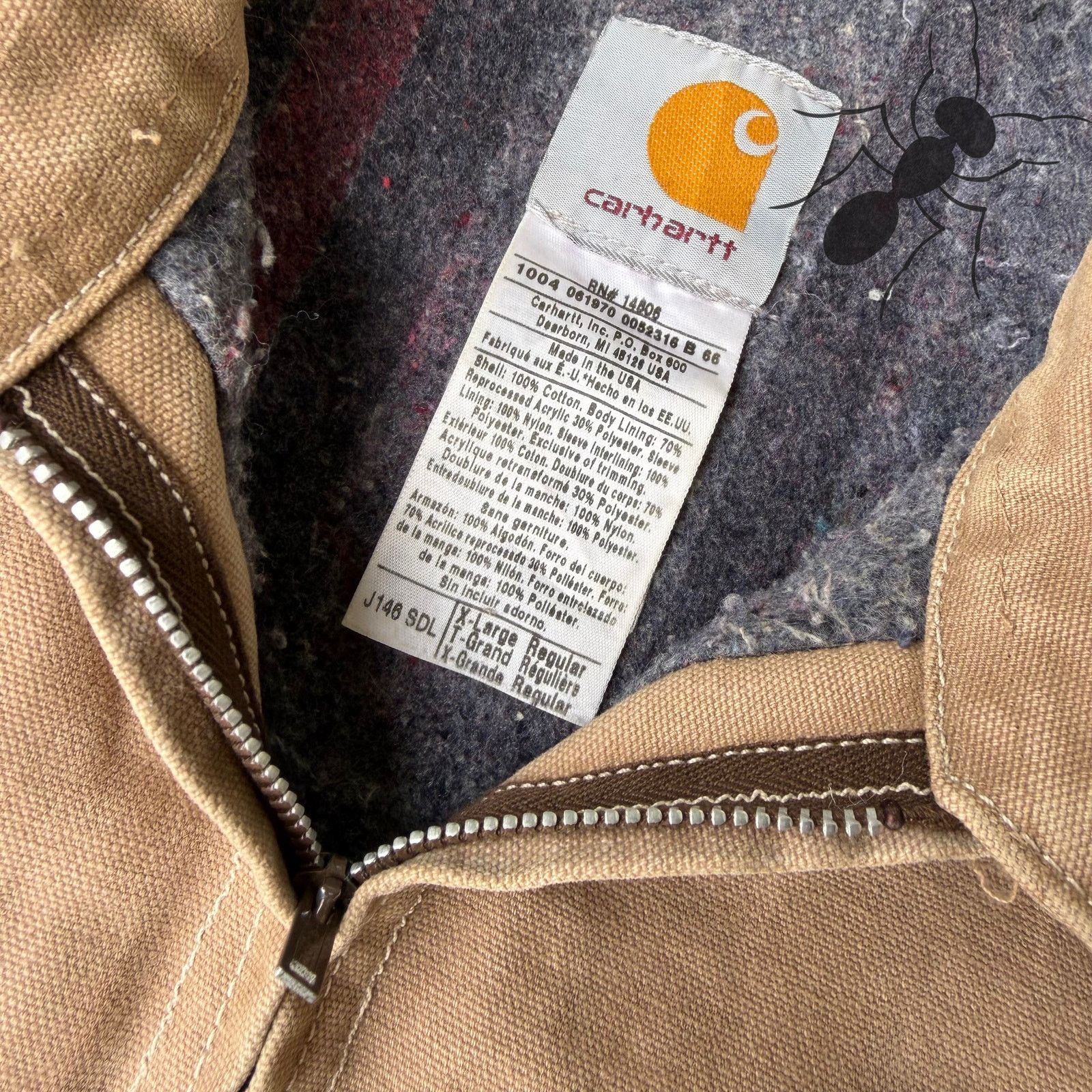 Carhartt × Vintage Carhartt ALTERED J146 SDL brown Detroit work wear jacket Size US XL / EU 56 / 4 - 5 Thumbnail
