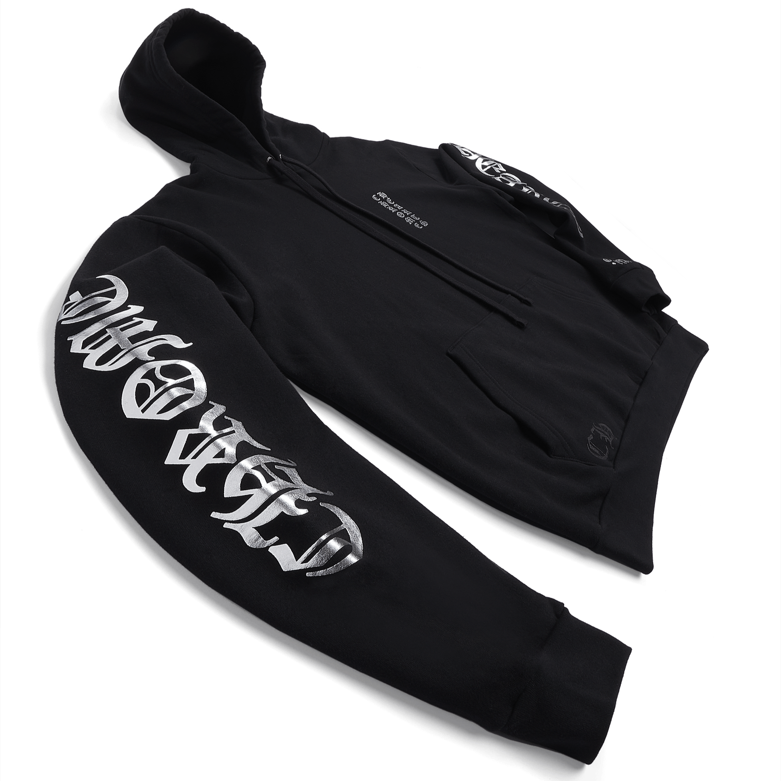 Chrome Hearts Vertical Logo Foil Print Hoodie Black Size US M / EU 48-50 / 2 - 1 Thumbnail