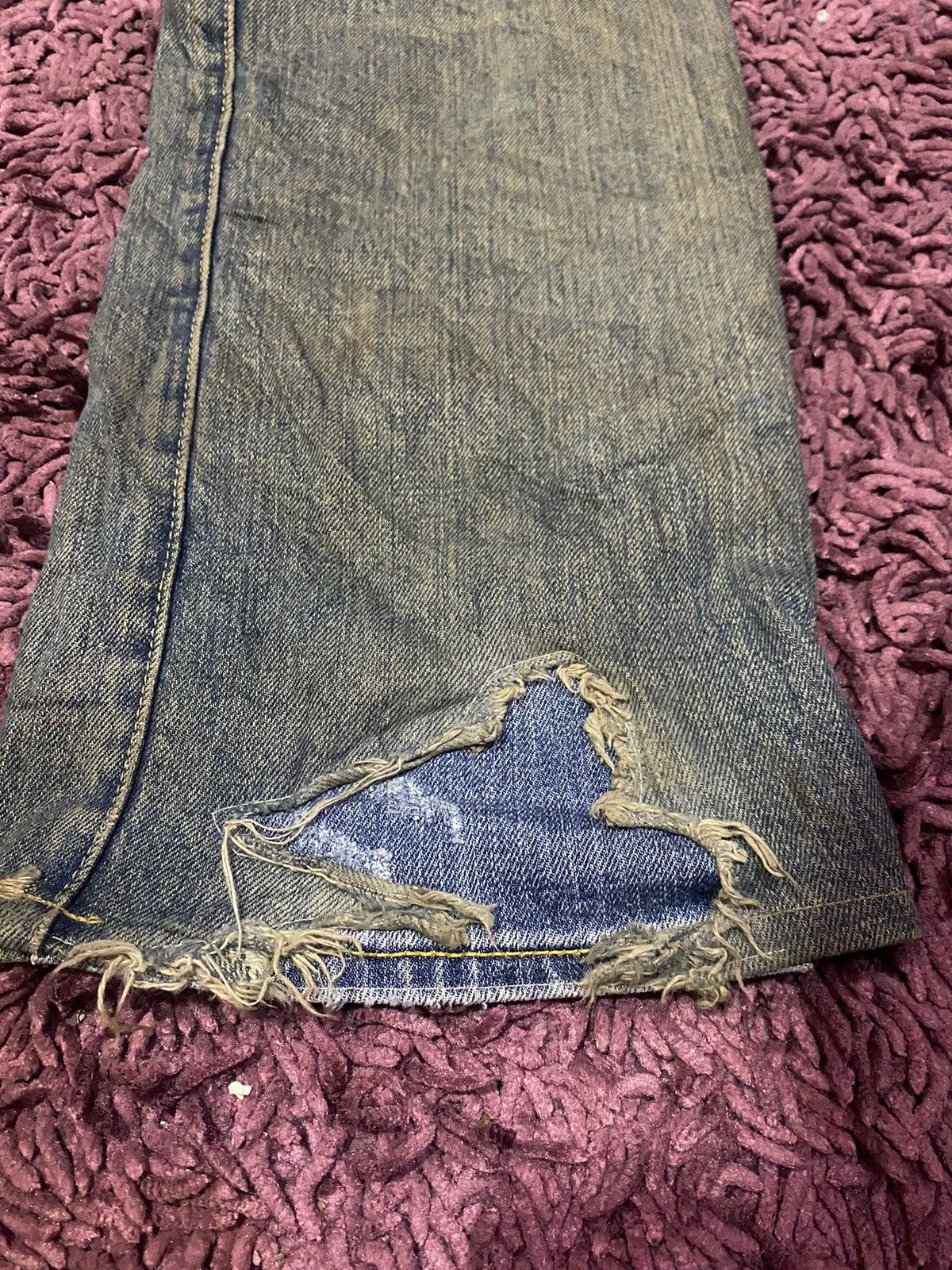 Levi's Vtg Trashed Levis 501xx BIG E 4501 WW2 Selvedge Jeans Size US 30 / EU 46 - 13 Thumbnail