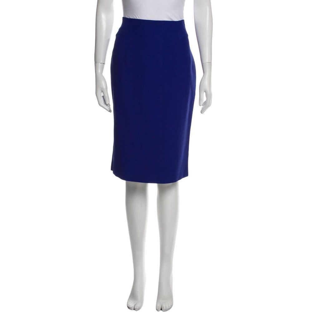 Alexander McQueen Alexander McQueen Blue Pencil Skirt Size L (IT 46) Size 32" / US 10 / IT 46 - 2 Thumbnail