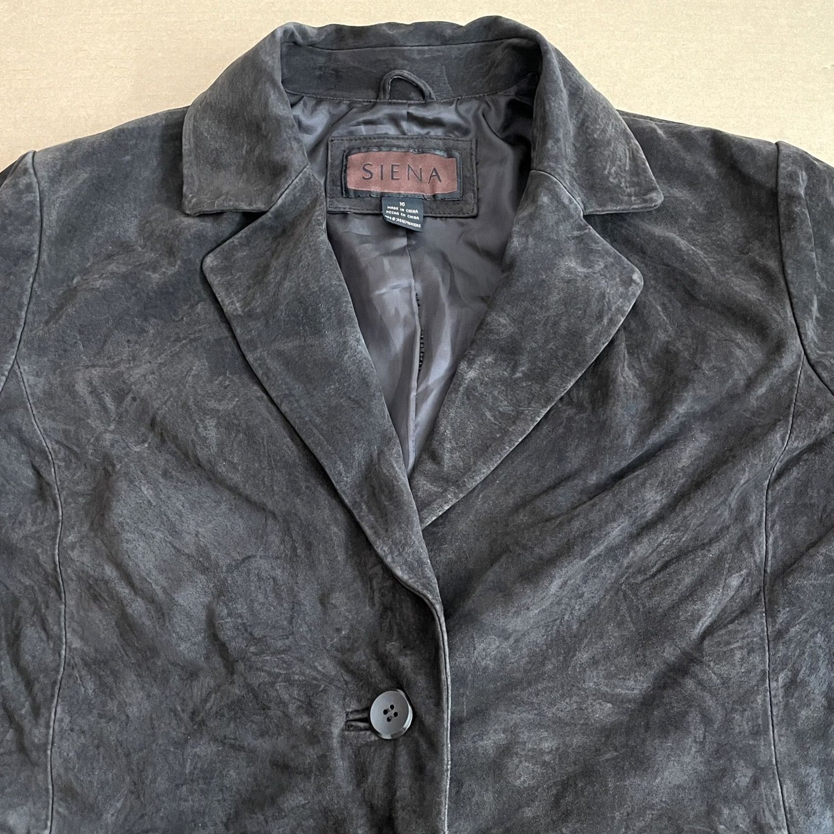 Vintage Siena Jacket Womens 16 Brown Leather Suede Outdoors Button Pockets Coat Ladies Size XXL / US 16-18 / IT 52-54 - 2 Thumbnail