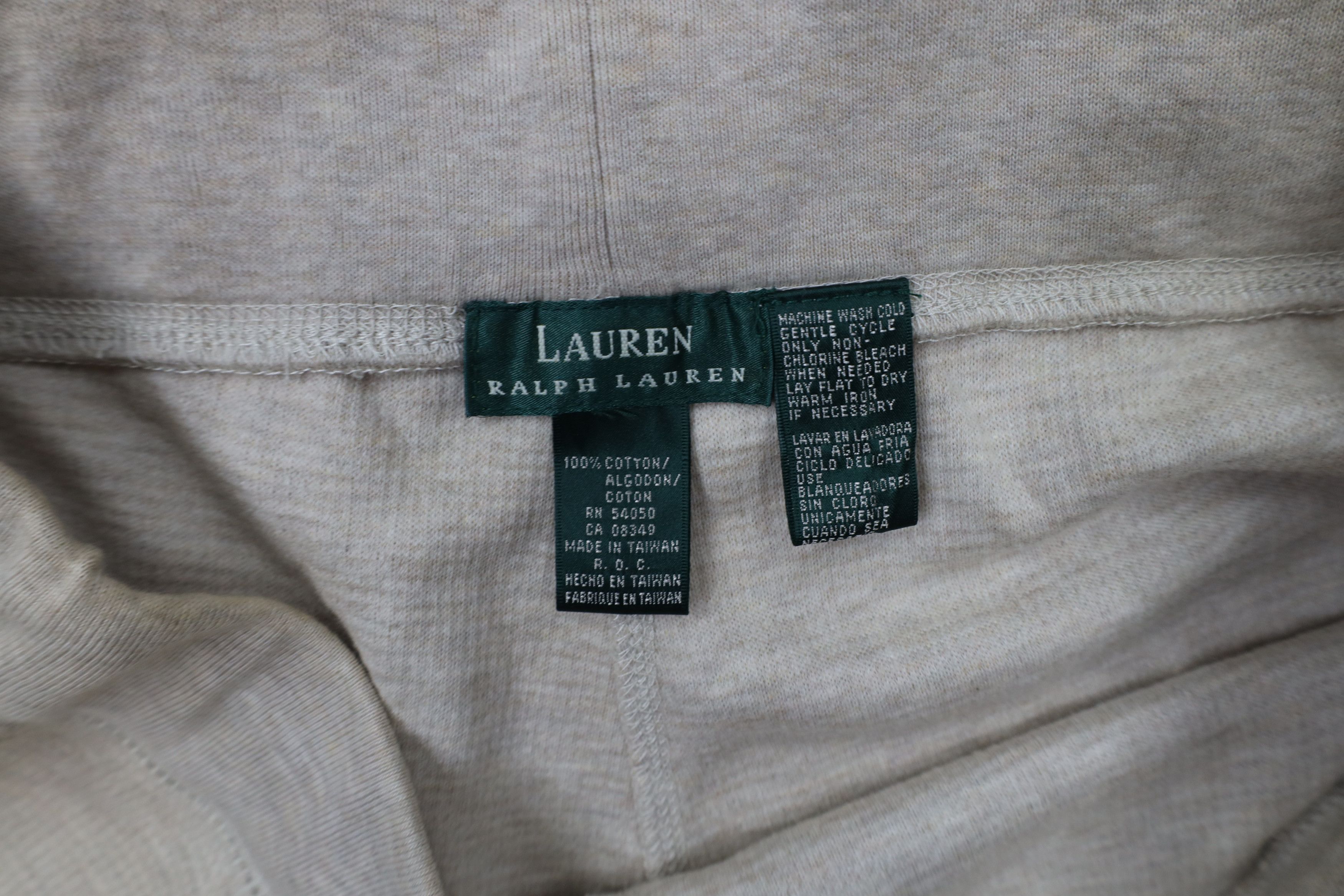 Ralph Lauren × Vintage Vintage 90s Ralph Lauren Waffle Knit Wide Leg Pants Beige Size 34" / US 12 / IT 48 - 9 Thumbnail
