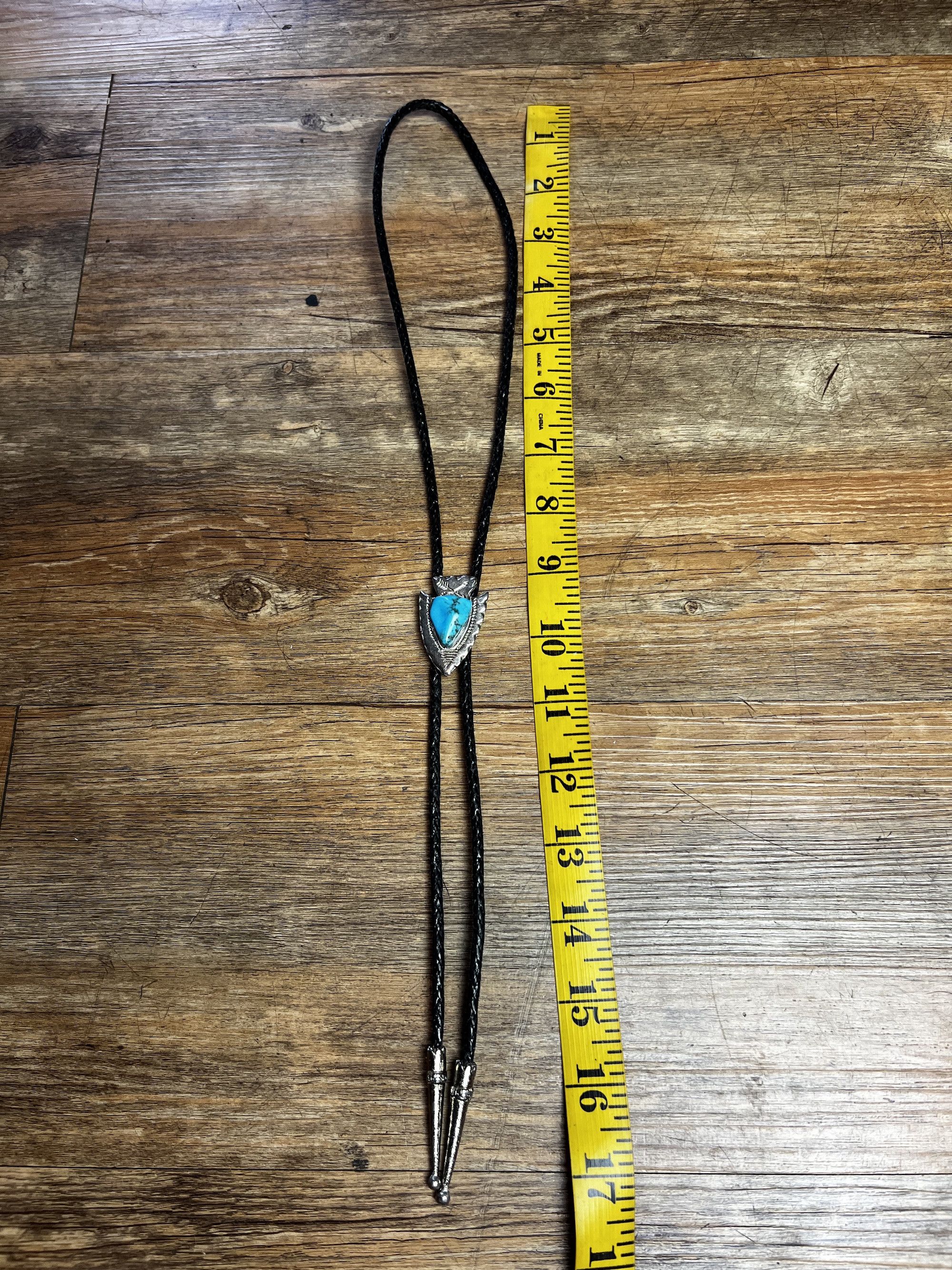 Vintage Vintage MCM Silver and Turquoise Bolo Neck Tie Size ONE SIZE - 7 Thumbnail