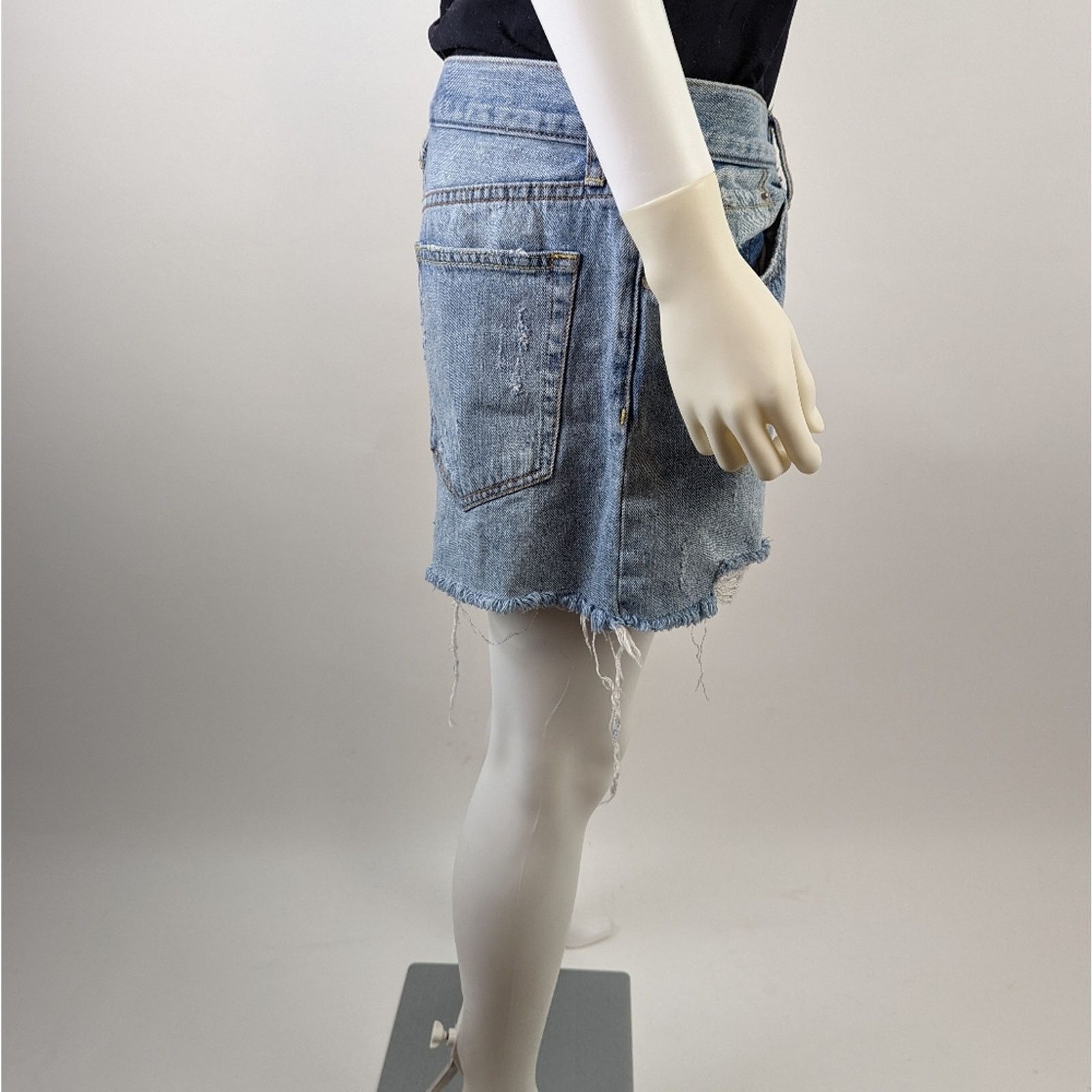 Free People Free People Denim Distressed Cut Off Shorts 31 Size 31" - 7 Thumbnail