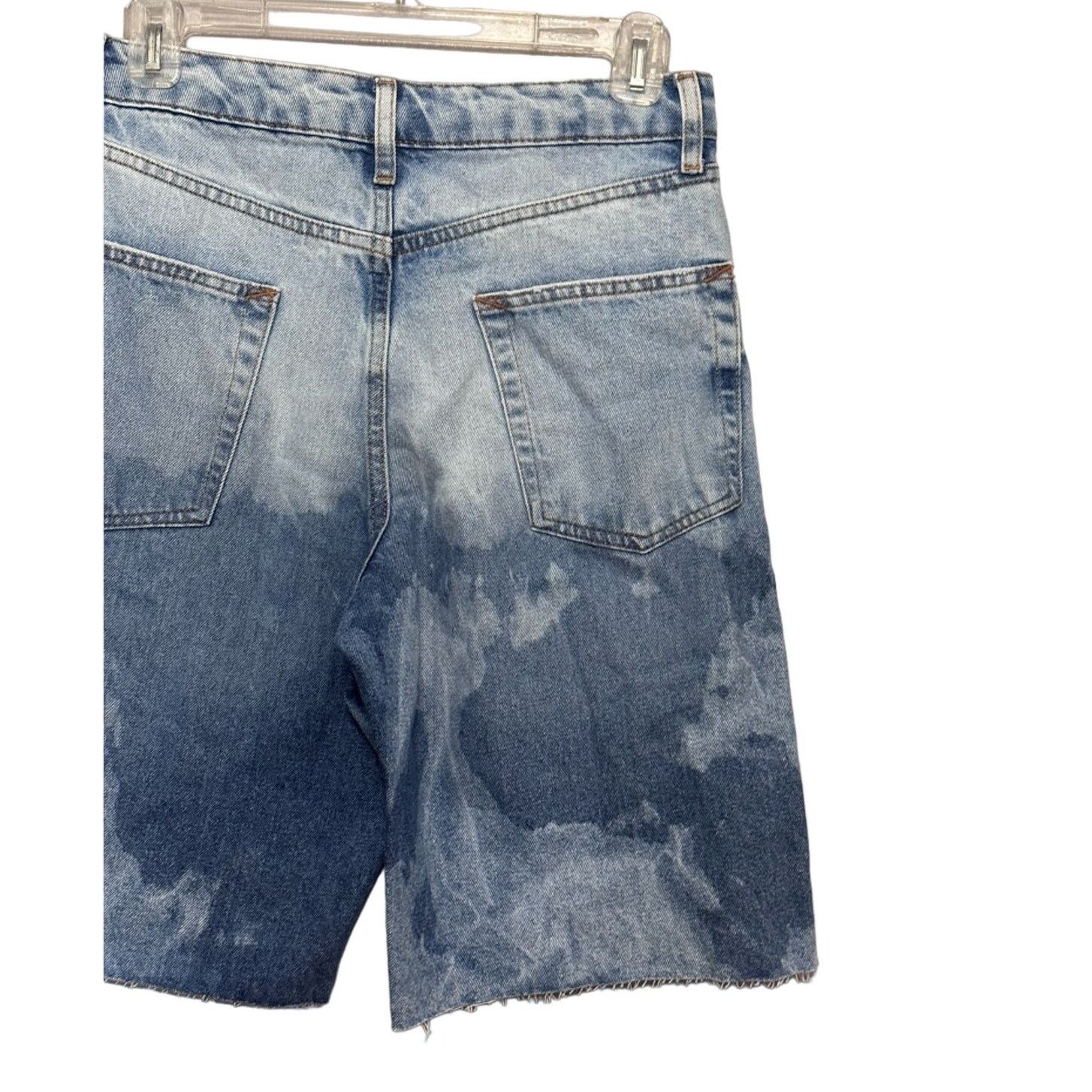 Topman Topman Bermuda Shorts Cut Off Frayed Acid Wash Denim Blue 28 Size 28" / US 6 / IT 42 - 5 Thumbnail