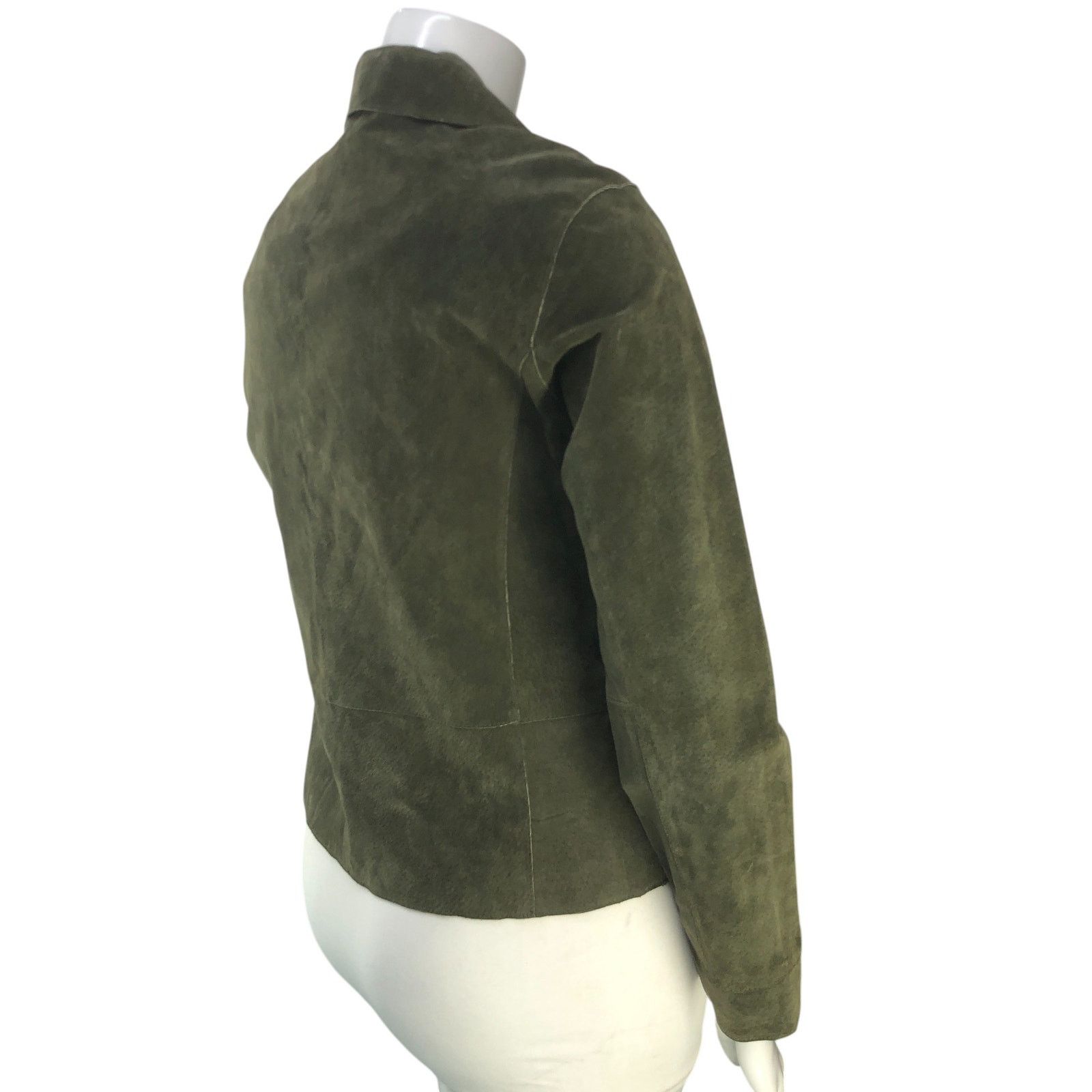 Chicos Chicos Women Size 1 US 8 Jacket Shirt Shacket Leather Green Size M / US 6-8 / IT 42-44 - 8 Thumbnail