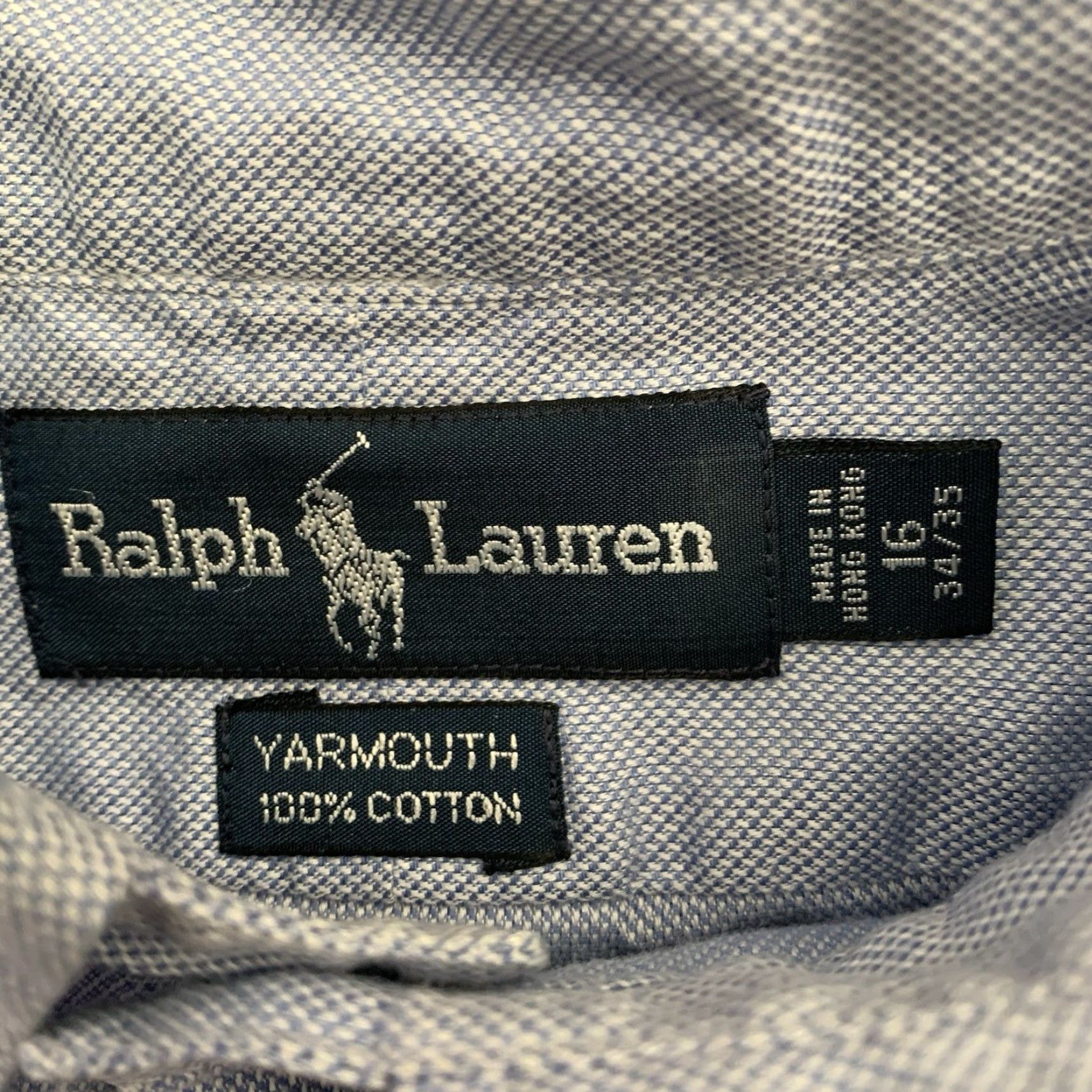 Ralph Lauren Ralph Lauren Dress Shirt Mens 16.5-34/35 Blue YARMOUTH Button Up 100% Cotton Shirt Dress Shirt Button-Down Casual Business Formal Size 42R - 2 Thumbnail