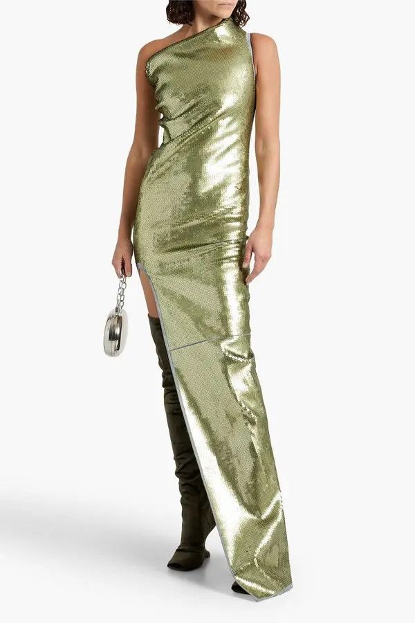 Rick Owens o1y0126 Denim Maxi Dress in Sage Green Size XS / US 0-2 / IT 36-38 - 2 Thumbnail