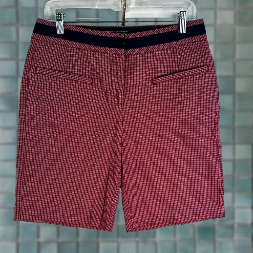 Tommy Hilfiger Tommy Hilfiger Golf Bermuda Plaid Shorts Womens Size 8 Red Size 30" / US 8 / IT 44 - 1 Thumbnail