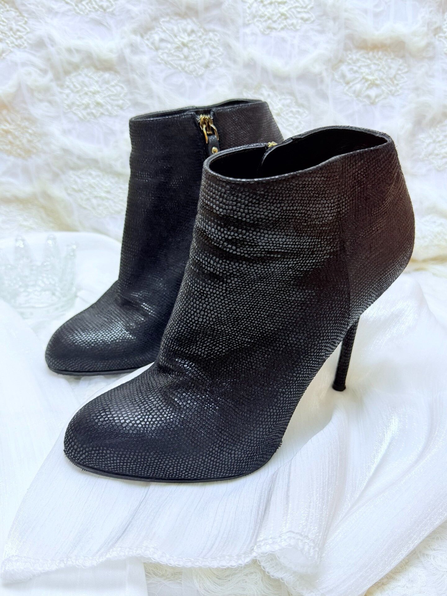 Sergio Rossi Sergio Rossi Animal Print Black Boots us_5 Women Size US 5 / IT 35 - 1 Thumbnail