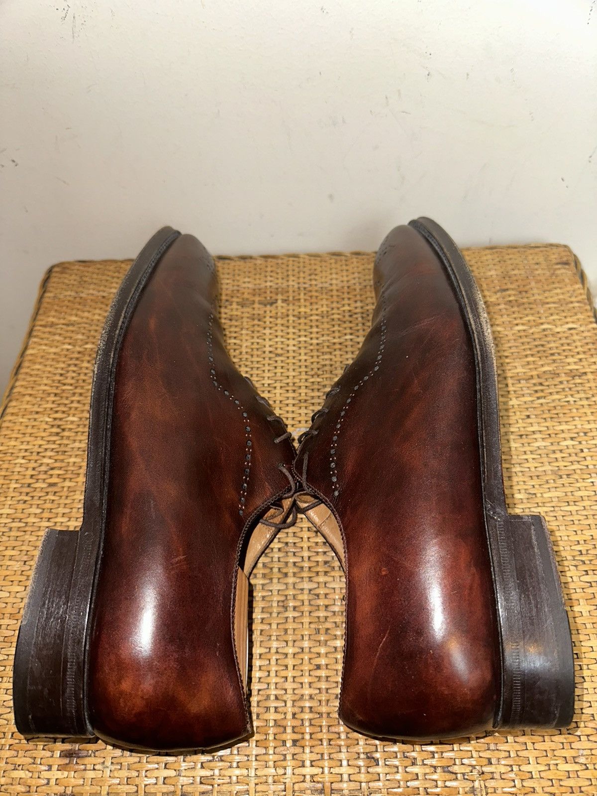 Bontoni BONTONI Men’s Size 11 Whole Cut Brogue Brown Leather Size US 11 / EU 44 - 10 Thumbnail