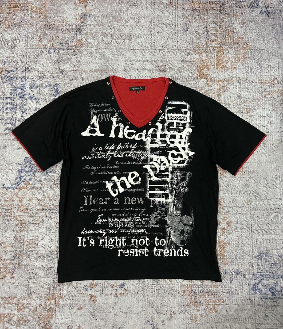 If Six Was Nine × Japanese Brand × Le Grande Bleu (L.G.B.) Beaumont Carr A Head Of The Pack Poem Shirt Size US XXL / EU 58 / 5 - 1 Thumbnail