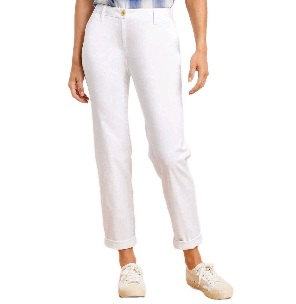 Talbots Talbots Women's Relaxed Chino White Stretch Pants 20WP Waist Size 42" / US 20 - 1 Thumbnail