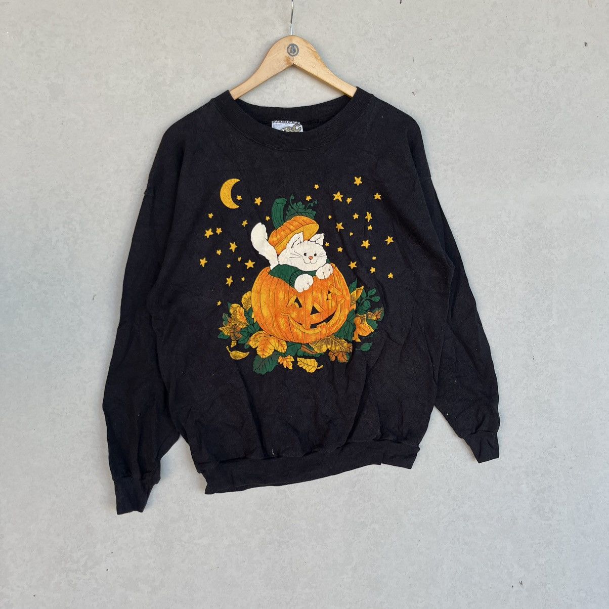 Other Vintage Black Halloween Cat With Pumpkin Design Size L Size L / US 10 / IT 46 - 3 Thumbnail