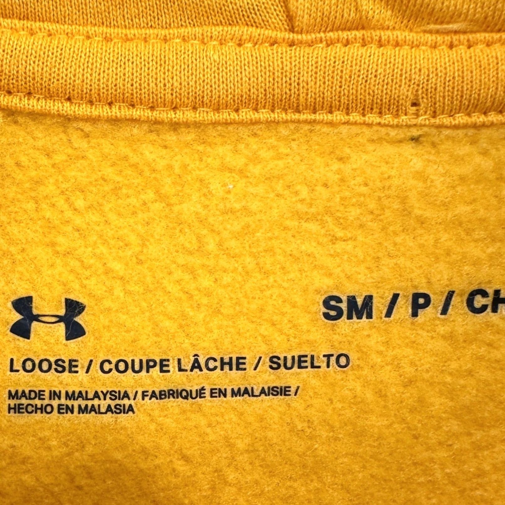Under Armour Under Armour Sweatshirt Men Small Yellow Hooded Drawstring Pockets Logo Pullover Size US S / EU 44-46 / 1 - 4 Thumbnail
