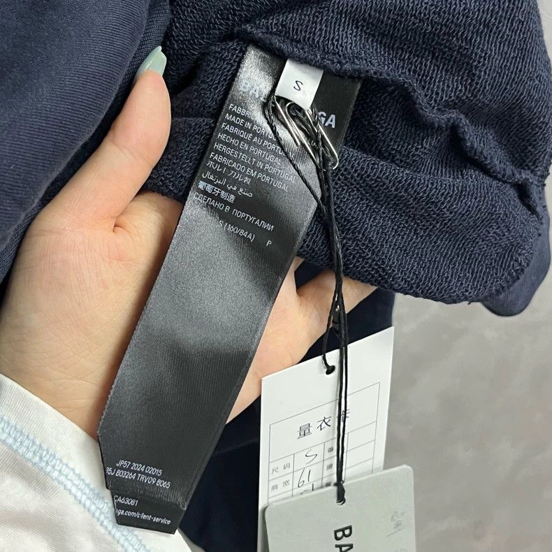Balenciaga Balenciaga Dark blue letter pattern print zip-up hooded lo Size US S / EU 44-46 / 1 - 3 Thumbnail