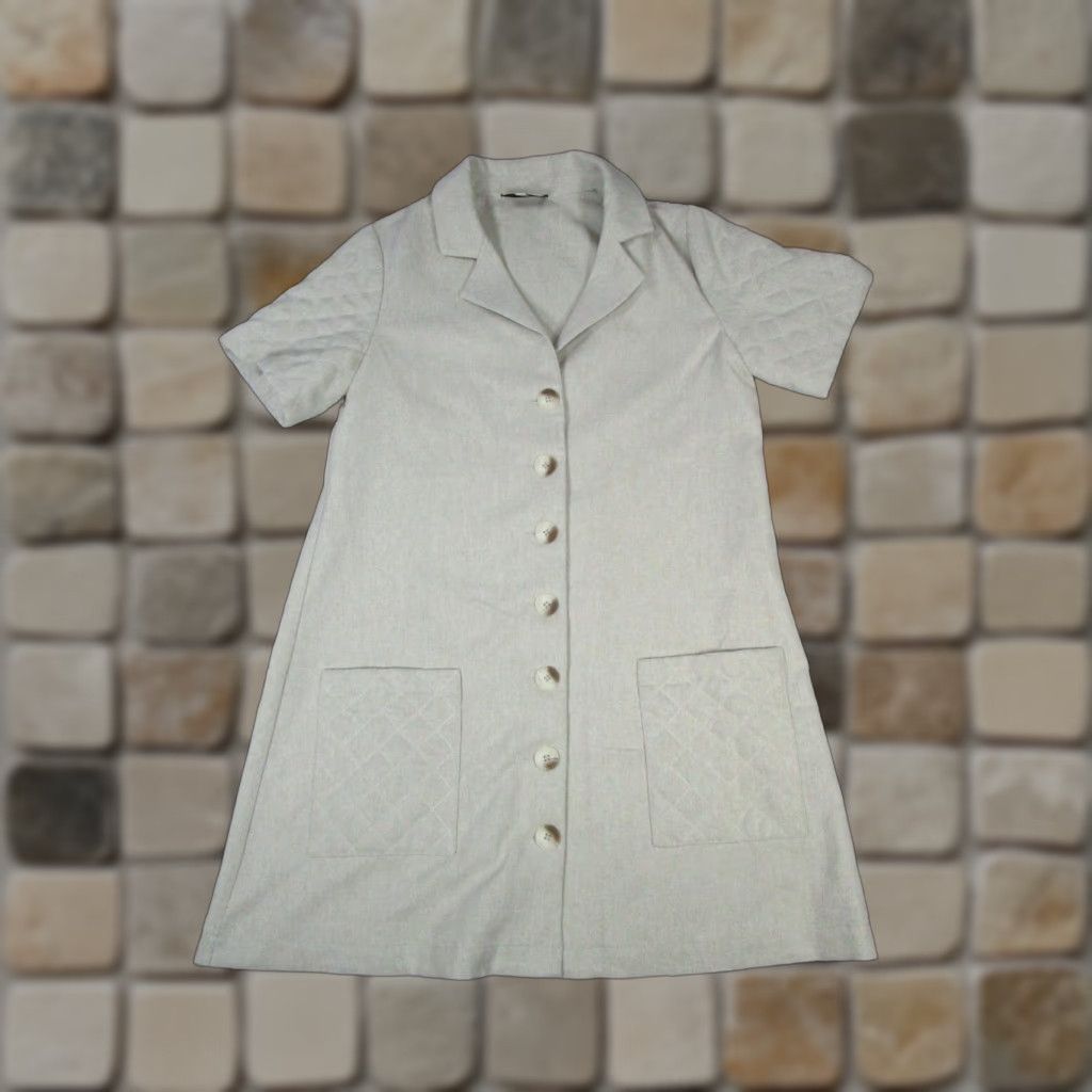 Vintage Tuckernuck Coat Womens Small Beige Jacket/Coat Long Overcoat Slim Regular Polyester Lining Button Short Sleeve Size S / US 4 / IT 40 - 1 Thumbnail