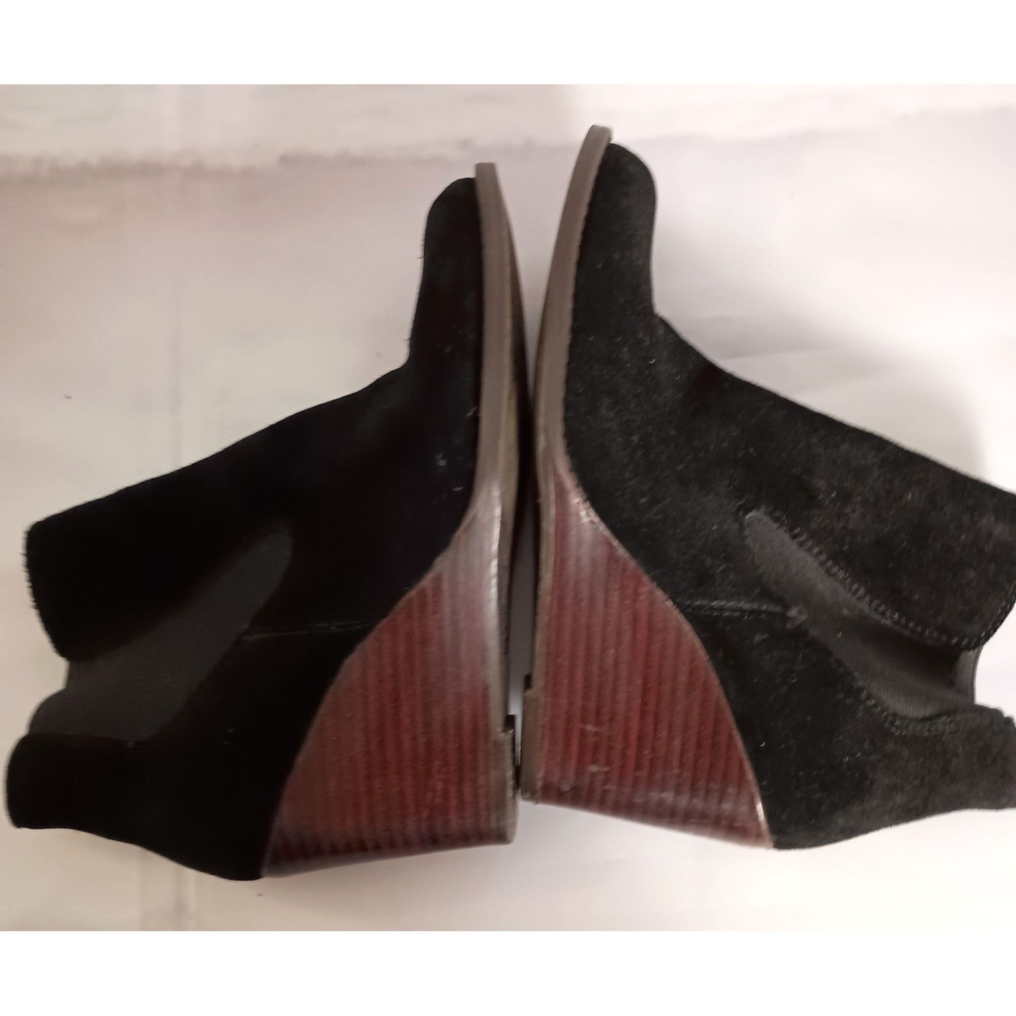 Lucky Brand Lucky Brand Yamka Black Suede Wedge Booties Women’s Size 7 G Size US 7 / IT 37 - 6 Thumbnail