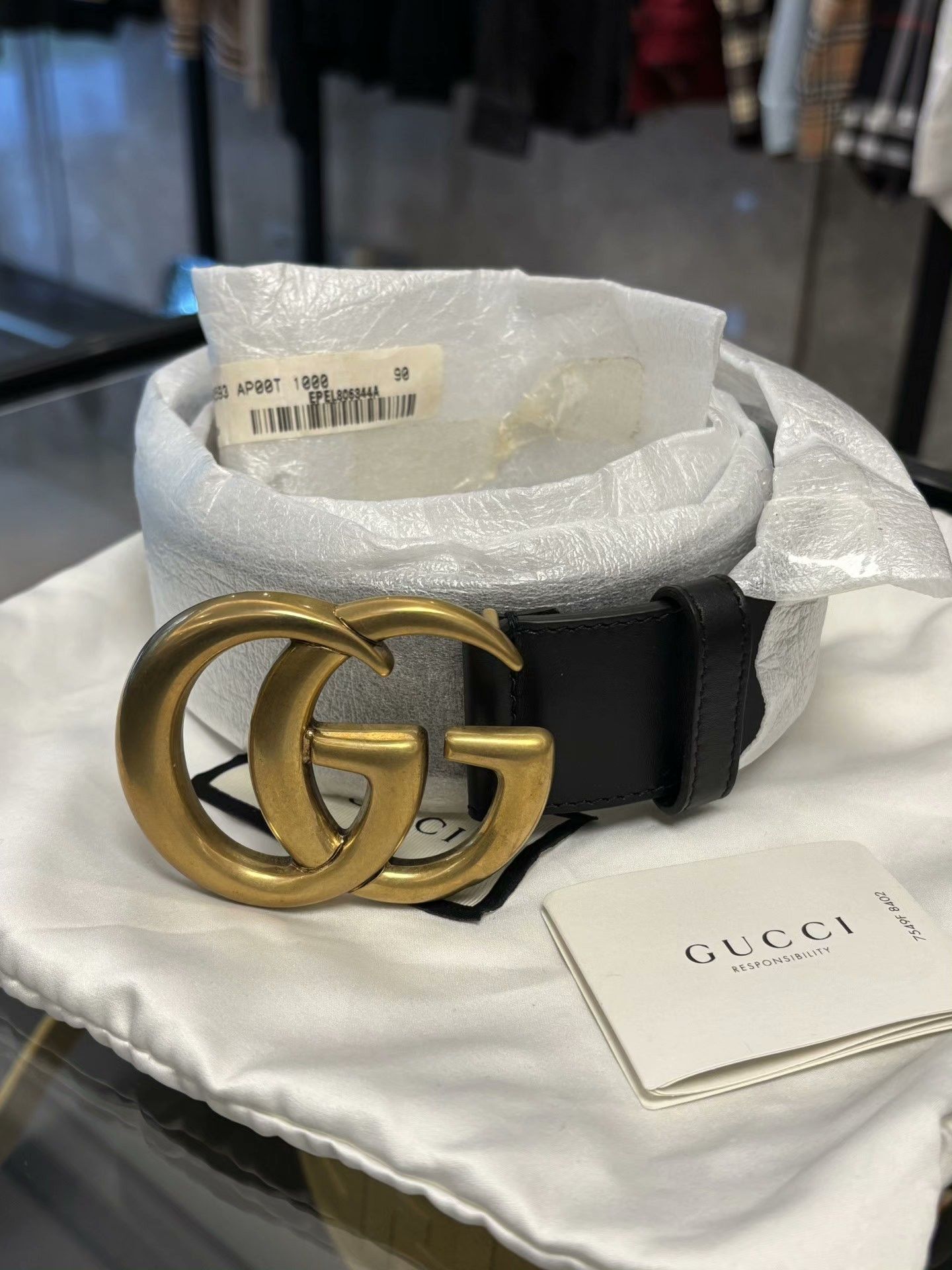 Gucci Gucci Leather Black Belt one size Men Size ONE SIZE - 1 Thumbnail