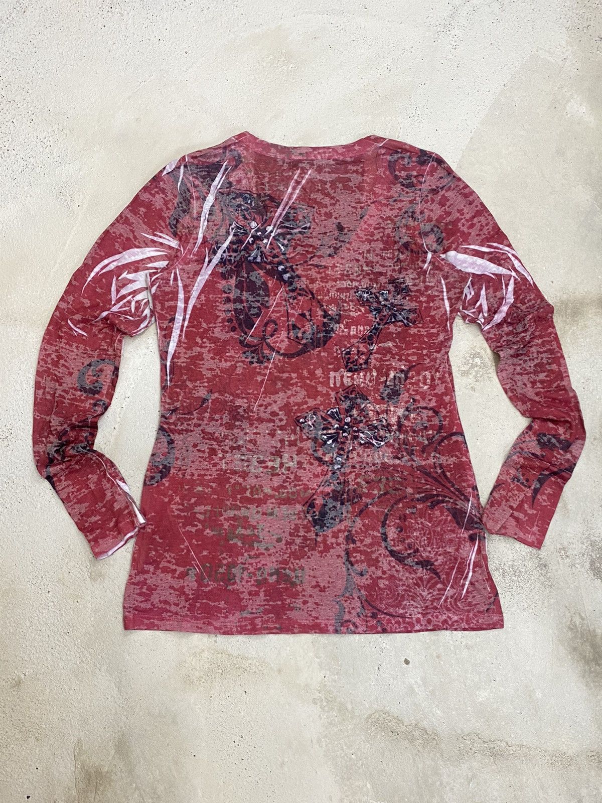 If Six Was Nine Maunces Rare Mesh Art of Affliction Red Emblishh Sword Size US XS / EU 42 / 0 - 4 Thumbnail