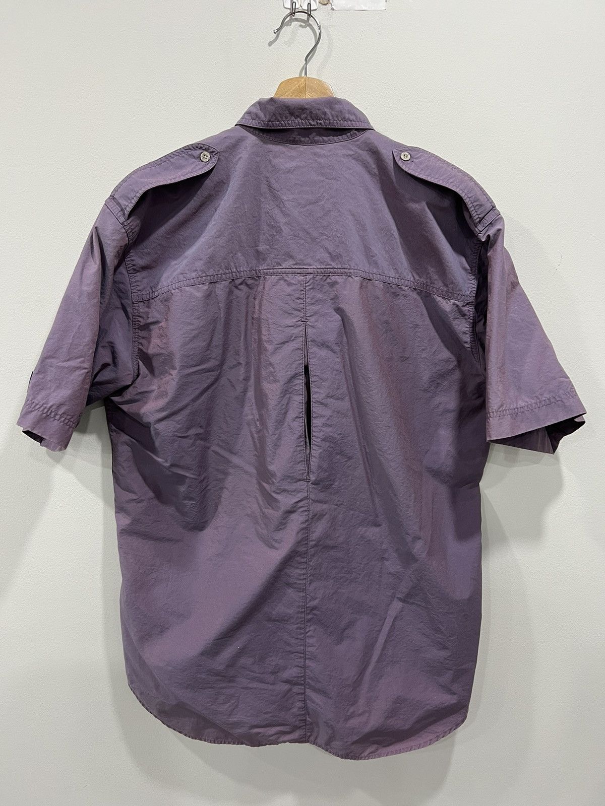 Woolrich Woolen Mills Vintage Woolrich Short Sleeve Button Up Shirt nylon plum L Size US L / EU 52-54 / 3 - 3 Thumbnail