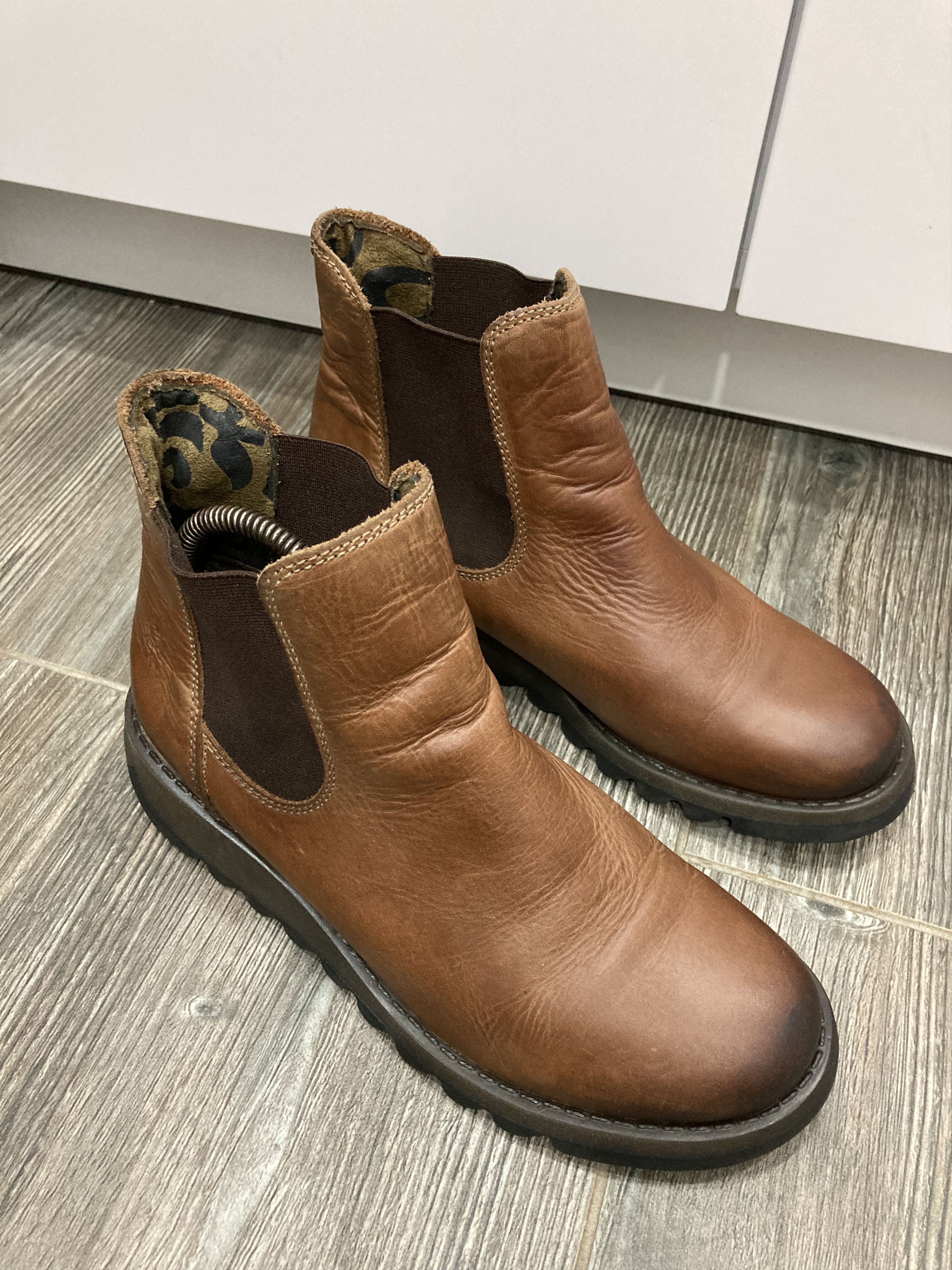 Fly London Fly London Camel Boots Chelsea Leather Ankle Casual Wedge Size US 9 / IT 39 - 2 Thumbnail