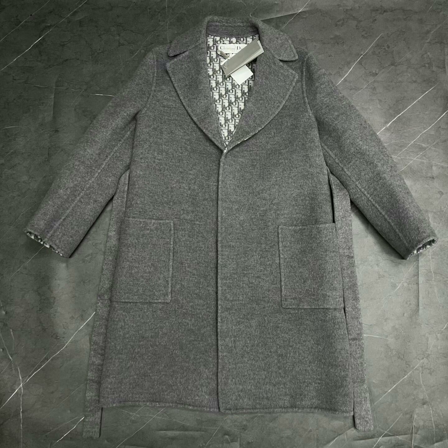 Dior dior wool blend coat with logo print Size S / US 4 / IT 40 - 1 Thumbnail