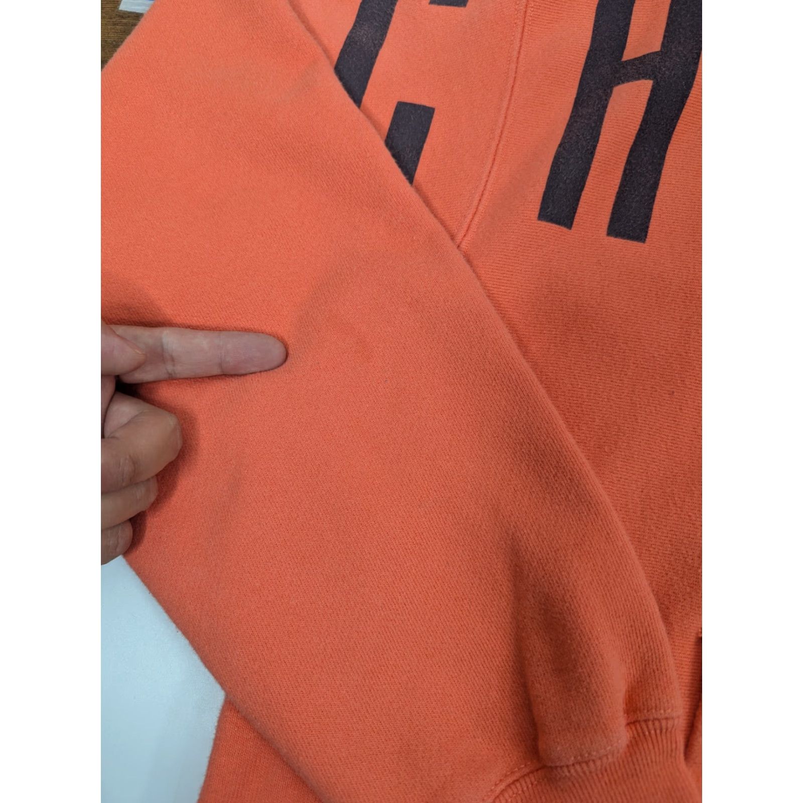 Champion VINTAGE Champion Reverse Weave Hoodie Mens XL Orange Spell Out Pullover Fleece Logo Size US XL / EU 56 / 4 - 4 Thumbnail