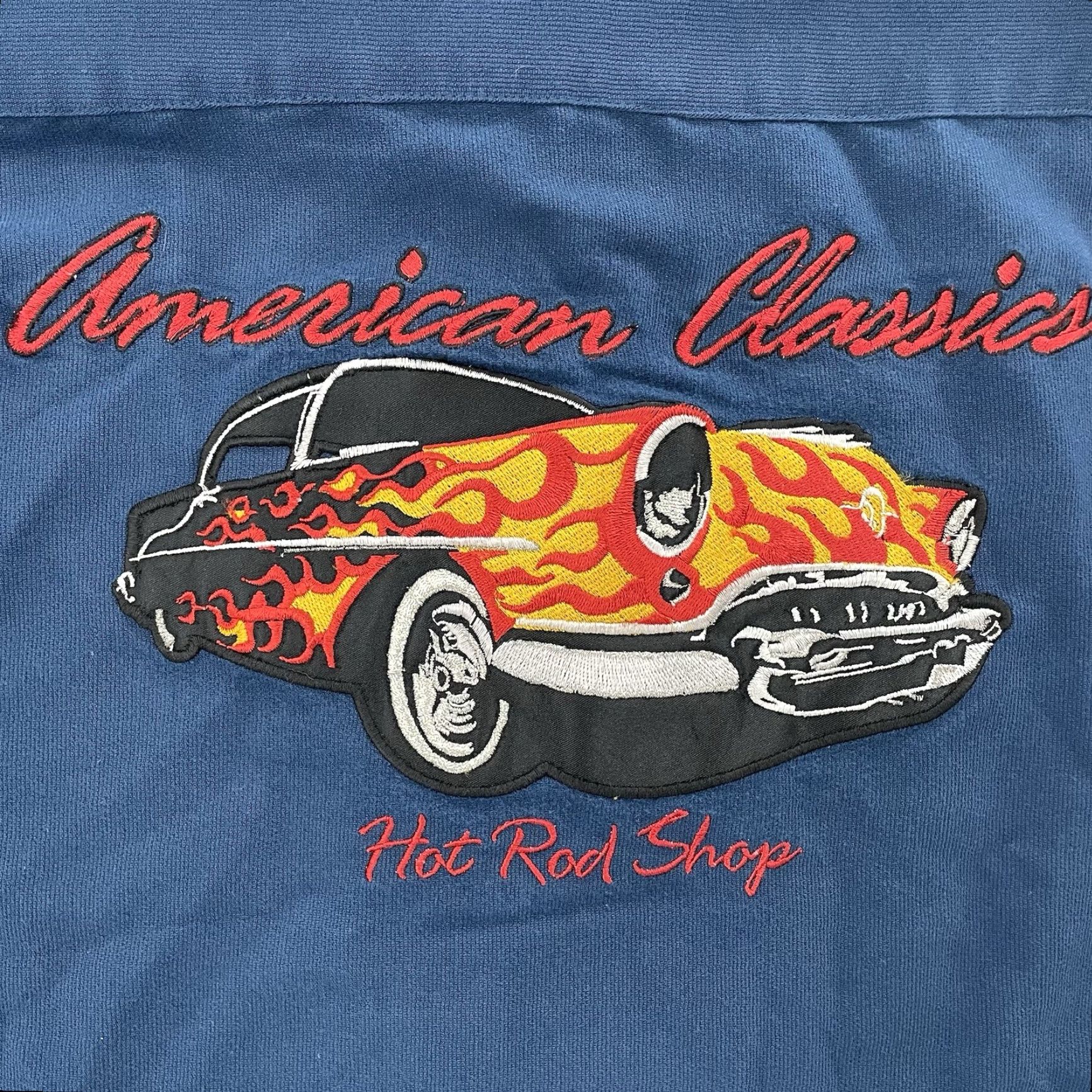 Cubavera Cubavera Shirt Adult Large Blue Hot Rod Shop Embroidered Loop Collar Mens L Size US L / EU 52-54 / 3 - 5 Thumbnail