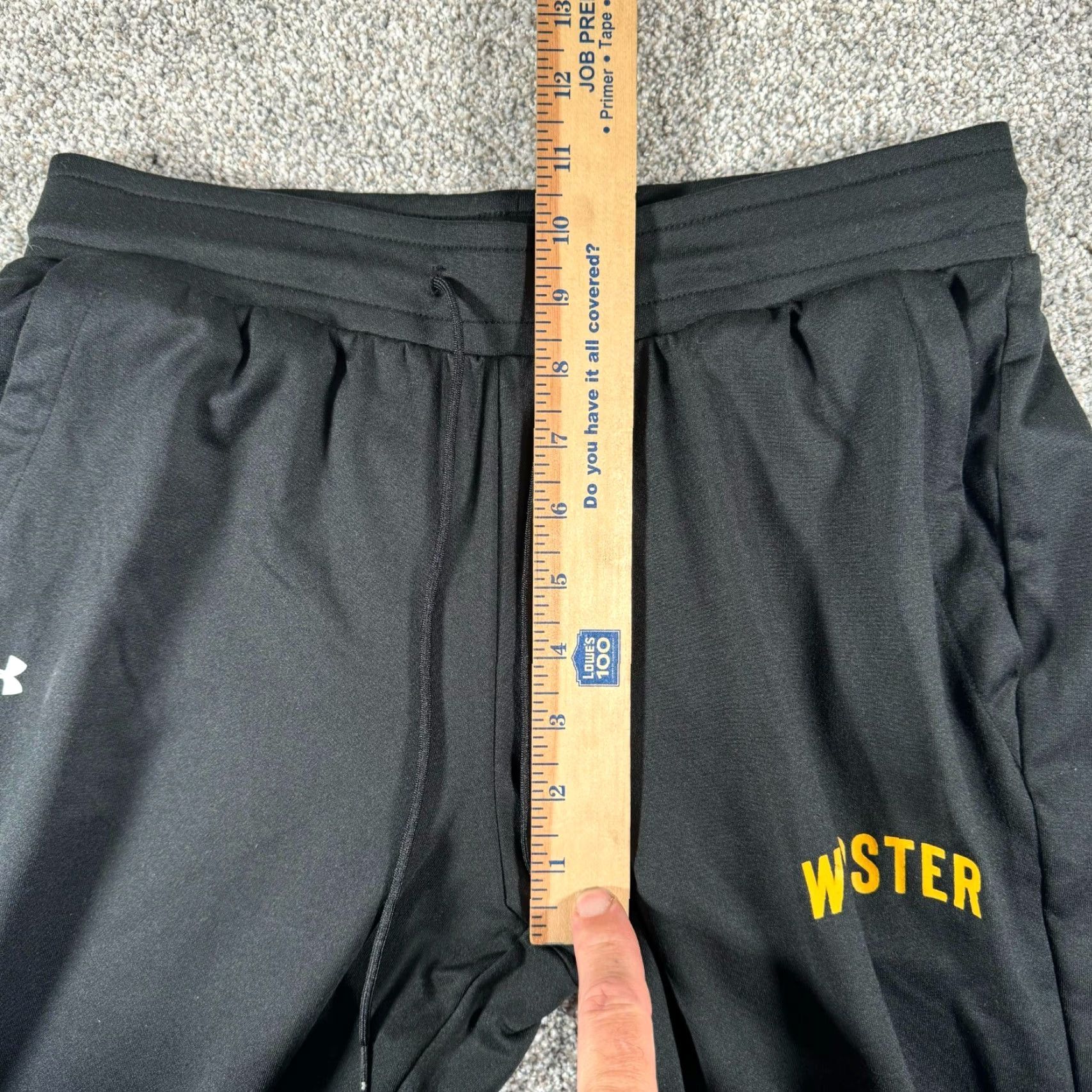 Under Armour Under Armour Wooster Track Pants Mens Small Pockets Cuffed Athletic Athleisure Black Polyester Blend Drawstring Pockets Athletic Mens S 28in Inseam Size US 29 - 6 Thumbnail