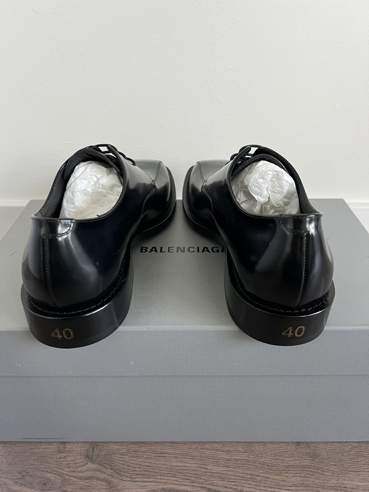 Balenciaga *SAMPLE* Balenciaga Square Toe Derby 40 Size US 7 / EU 40 - 15 Thumbnail
