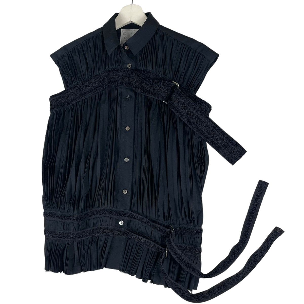 Sacai 💥SS2015 SACAI PLEATED BONDAGE SHIRT TOGA MAME Size M / US 6-8 / IT 42-44 - 3 Thumbnail