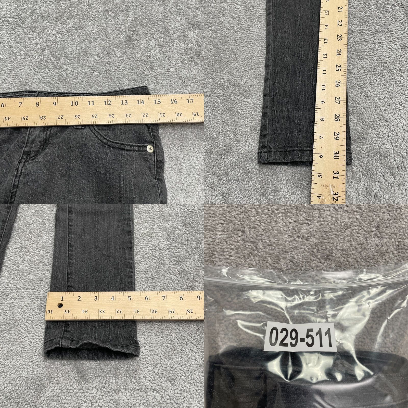 Denime Yom Yum Slim Fit Denim Jeans 30x30 Black Charcoal Wash Low Rise Casual Womens Size 30" / US 8 / IT 44 - 8 Thumbnail